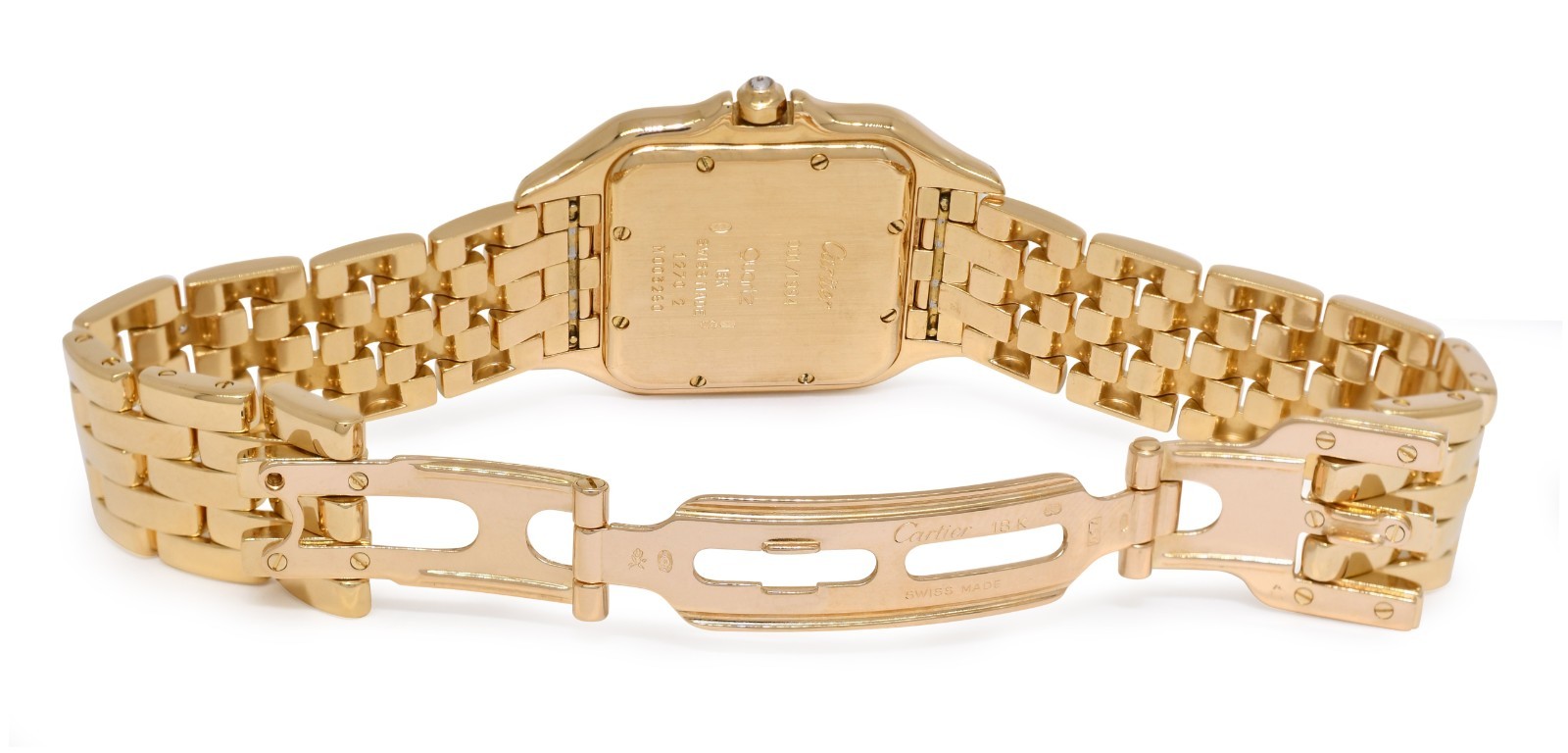 Cartier Panthere Large 18k Yellow Gold & Pave Diamond Ladies Quartz Watch 1270