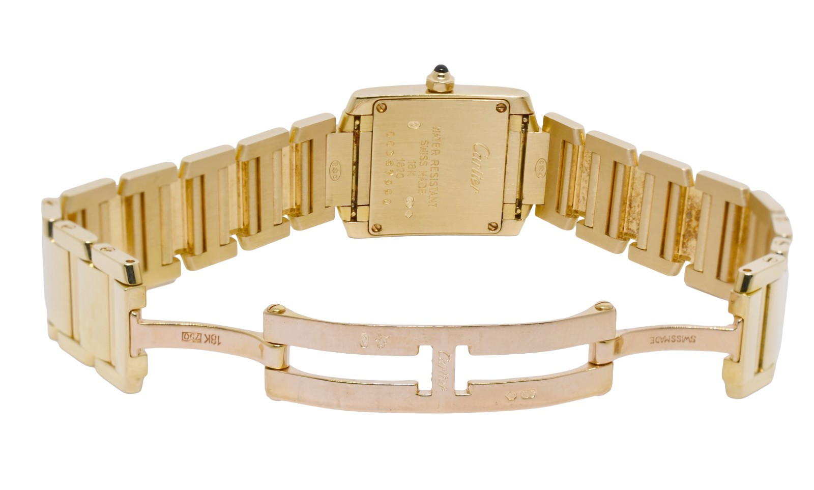 Cartier Tank Francaise Small 18k Yellow Gold Ivory Dial Ladies Quartz Watch 1820