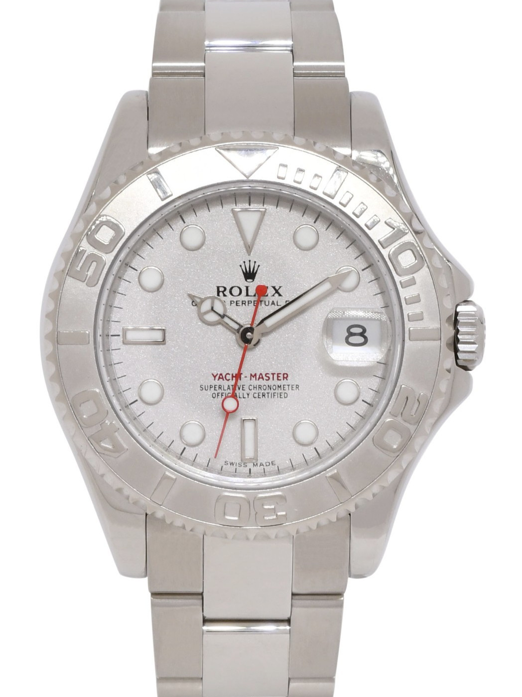 Rolex Yacht-Master Steel & Platinum Ladies 35mm Watch +Card M 168622