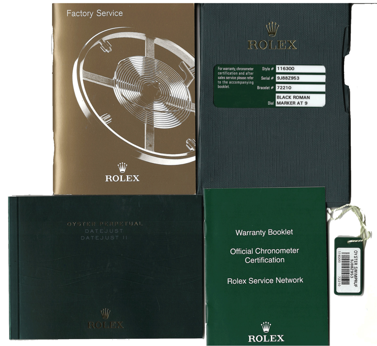 Rolex Datejust II Steel Black Roman Dial Mens 41mm Watch +Papers '13 116300