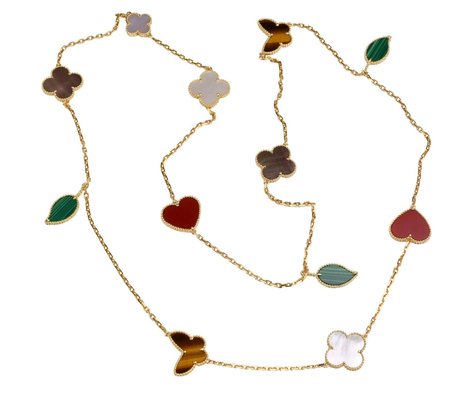 Van Cleef & Arpels Lucky Alhambra Yellow Gold 12 Motifs Long Necklace VCARD80100