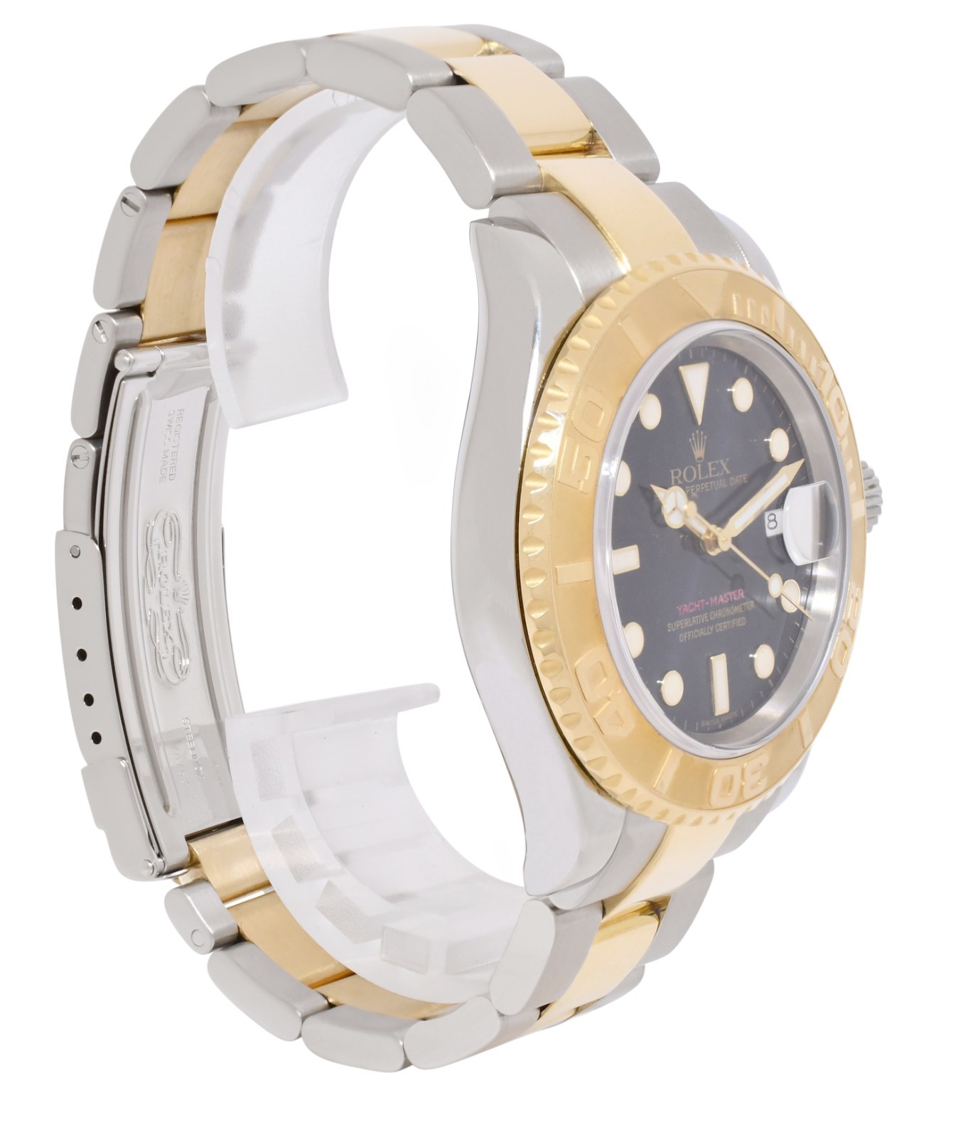 Rolex Yacht-Master 18k Yellow Gold/Steel Blue Dial 40mm Watch F 16623