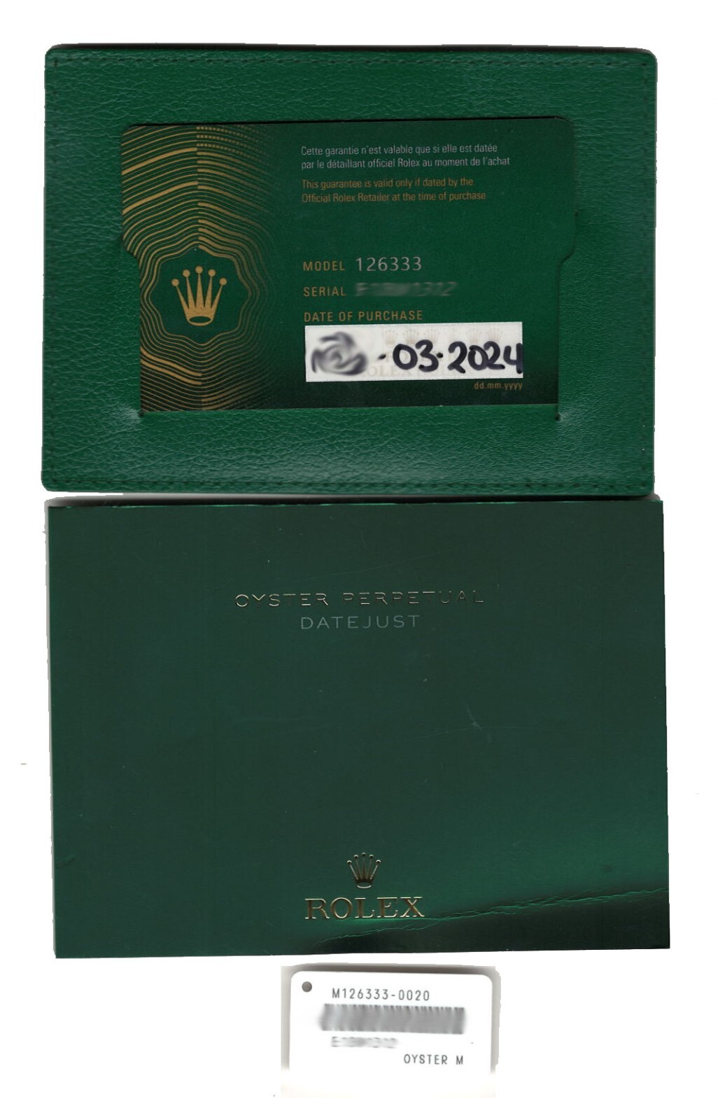 Rolex Datejust 41 YG/Steel Wimbledon Dial Mens Watch Box /Papers '24 126333