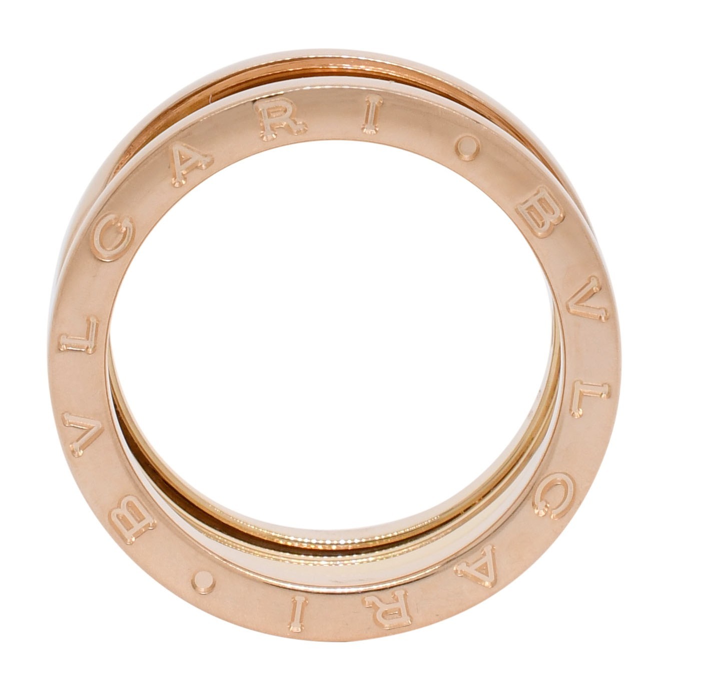 Bvlgari B.Zero1 18k Rose Gold 3 Band Ring Size 60