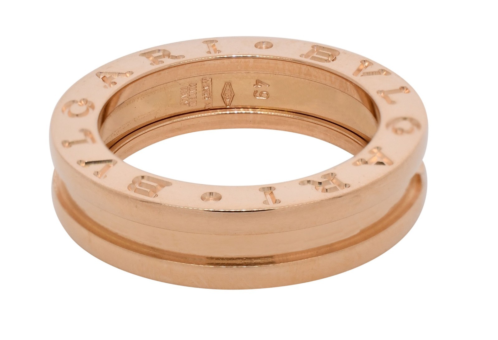 Bvlgari B.Zero1 18k Rose Gold 1 Band Ring Size 49