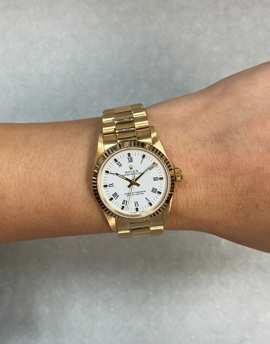 Rolex Oyster Perpetual President 18k Yellow Gold 31mm Watch +Papers L 67518