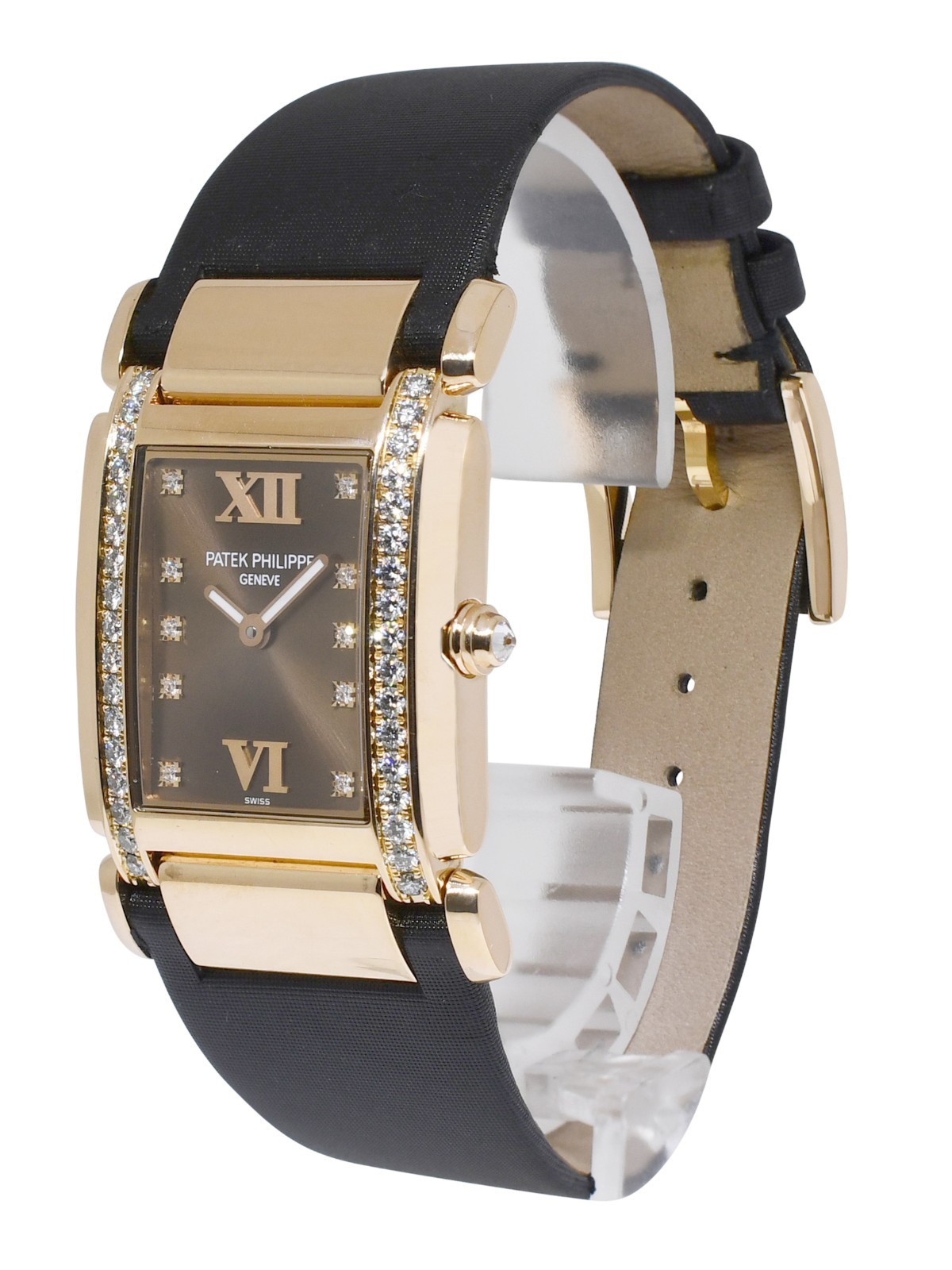 Patek Philippe Twenty~4 Rose Gold & Diamond Chocolate Ladies Watch B/P '08 4920R