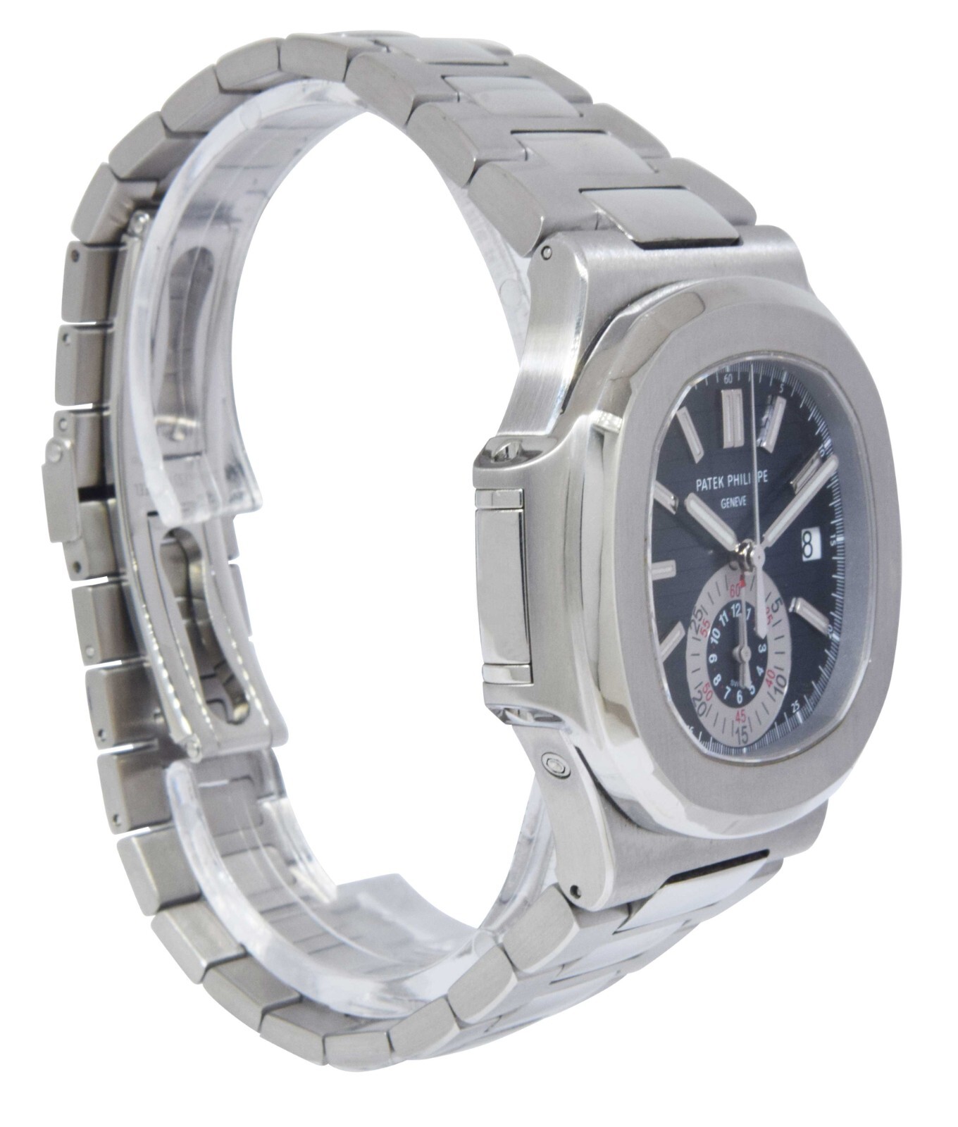 Patek Philippe Nautilus 5980 Chronograph Steel Blue Dial Watch B/P '13 5980/1A