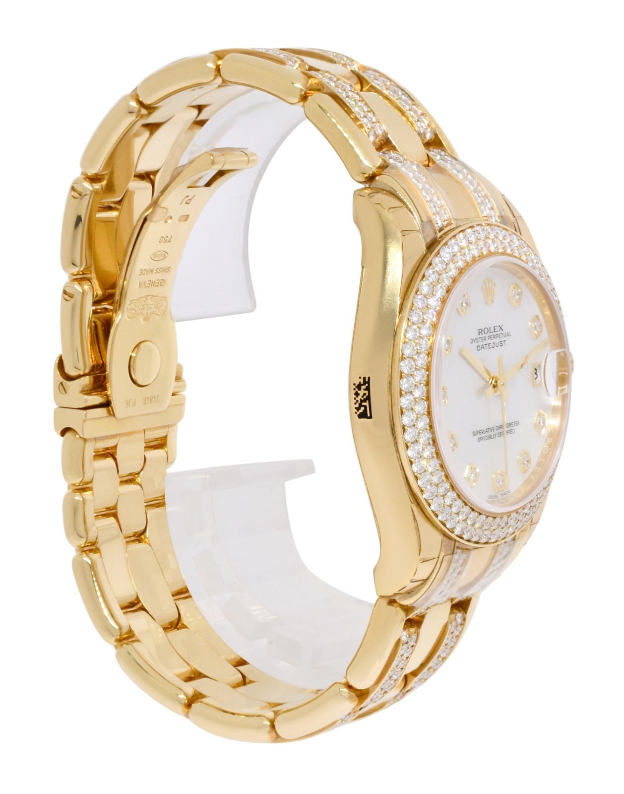 Rolex Datejust Pearlmaster Yellow Gold MOP Diamond 34mm Watch +Card '10 81338