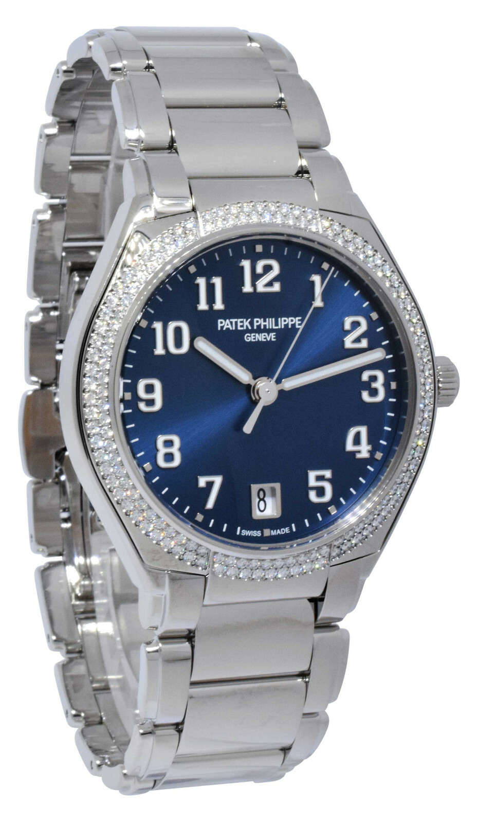 Patek Philippe Twenty~4 Steel Blue Dial Diamond Ladies Watch B/P '21 7300/1200A