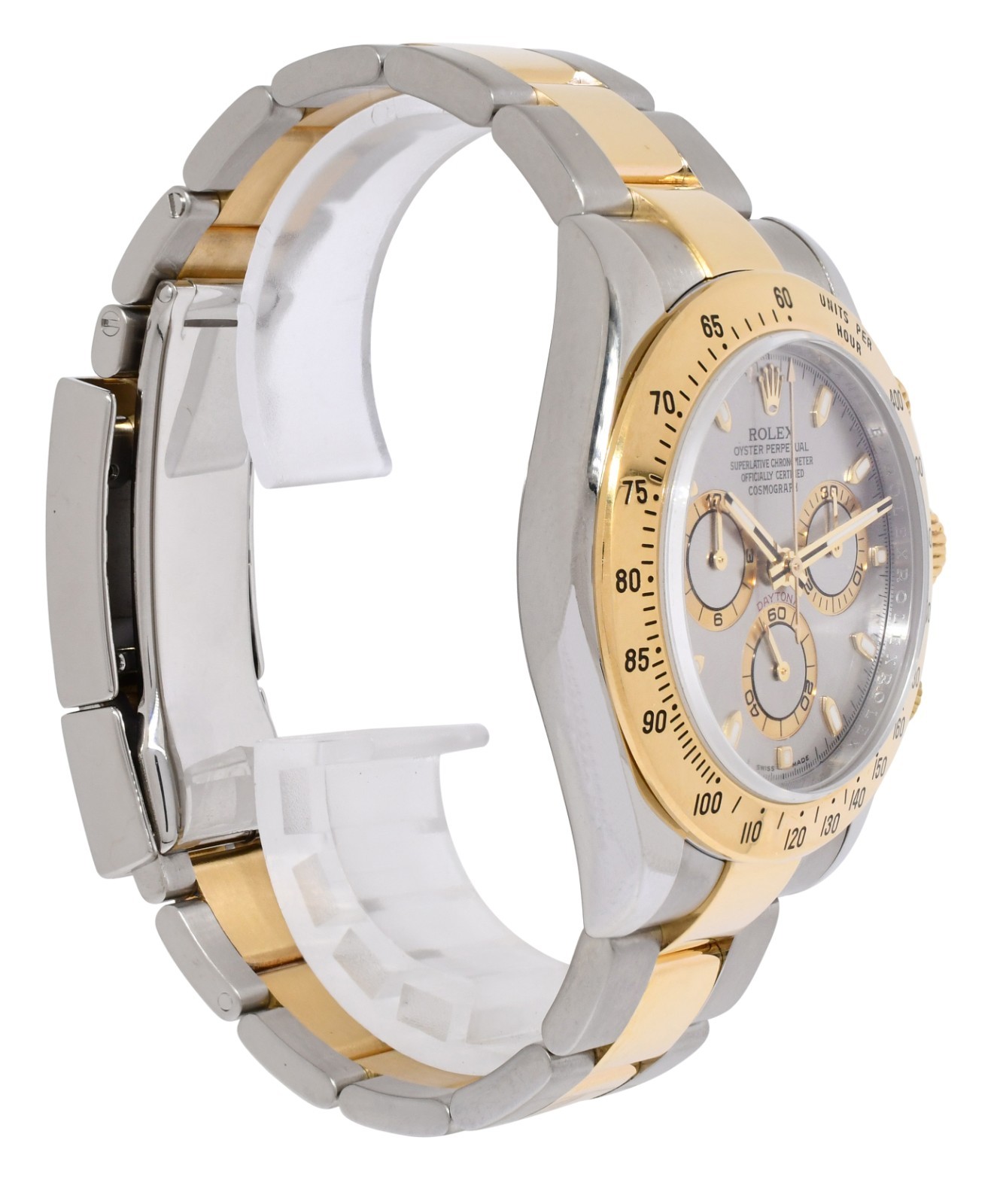 Rolex Daytona Chronograph 18k Yellow Gold/Steel Gray Dial 40mm Watch V 116523