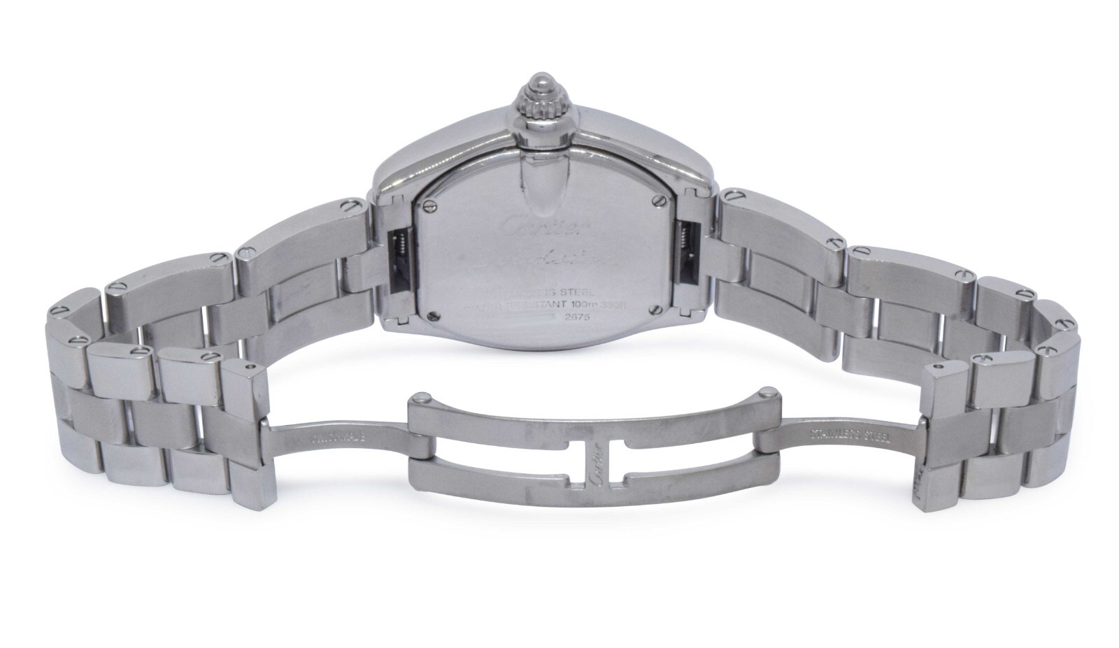 Cartier Roadster Stainless Steel Silver Dial Ladies Quartz Watch 2675