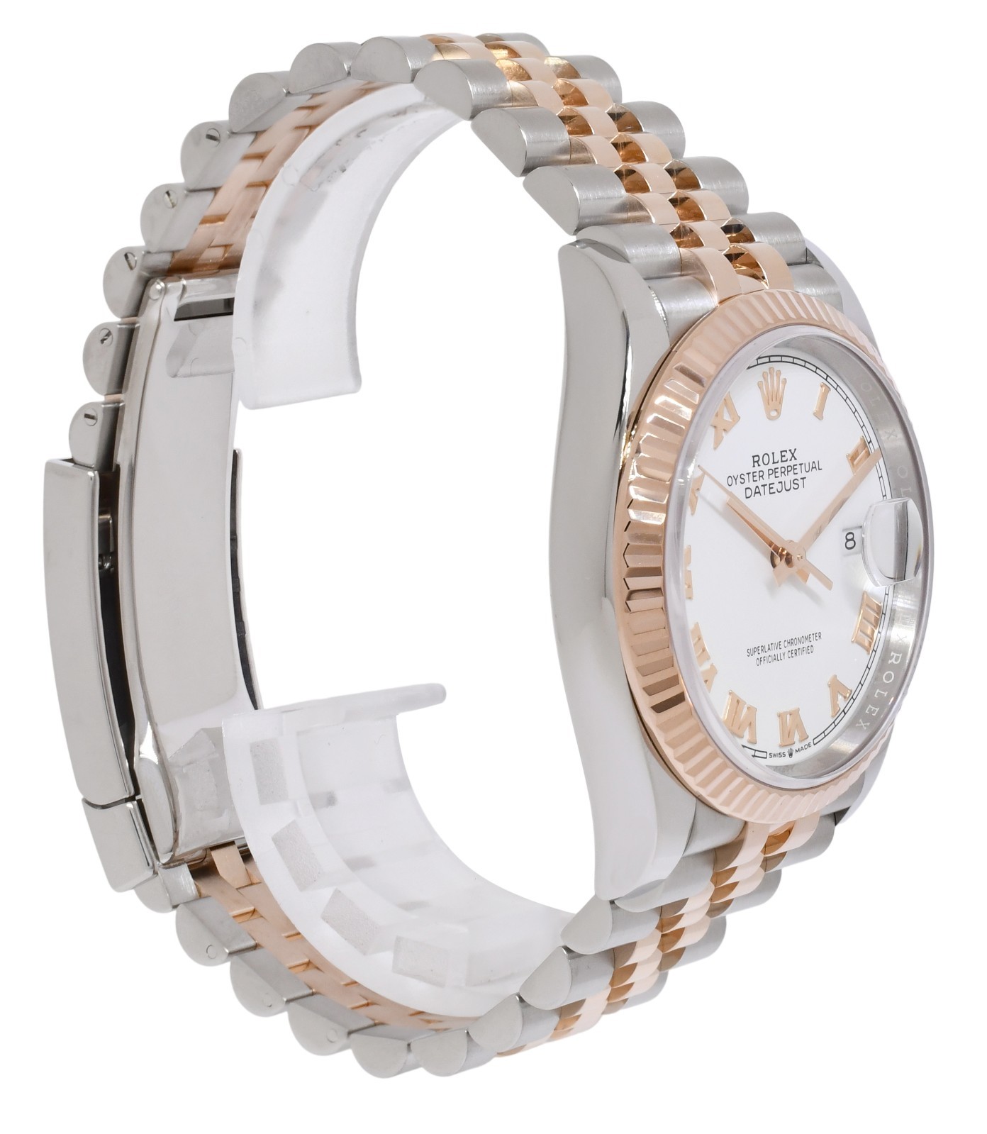 Rolex Datejust 36 18k Rose Gold/Steel White Dial Jubilee Watch +Card '21 126231