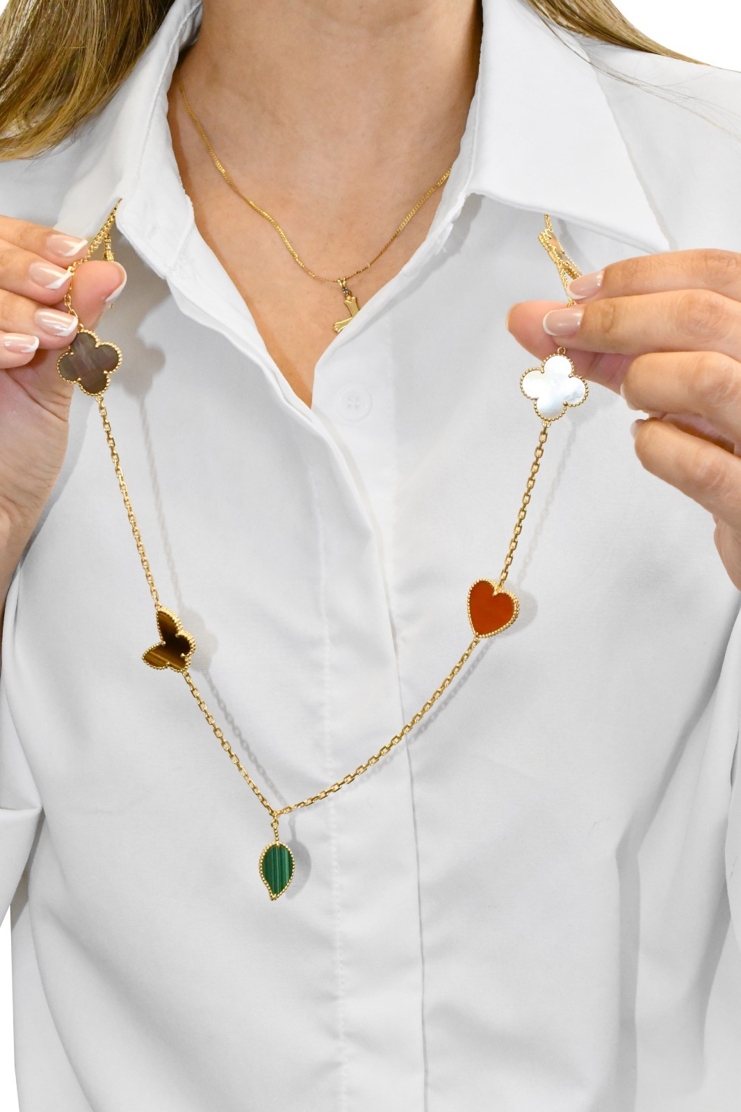Van Cleef & Arpels Lucky Alhambra Yellow Gold 12 Motifs Long Necklace VCARD80100