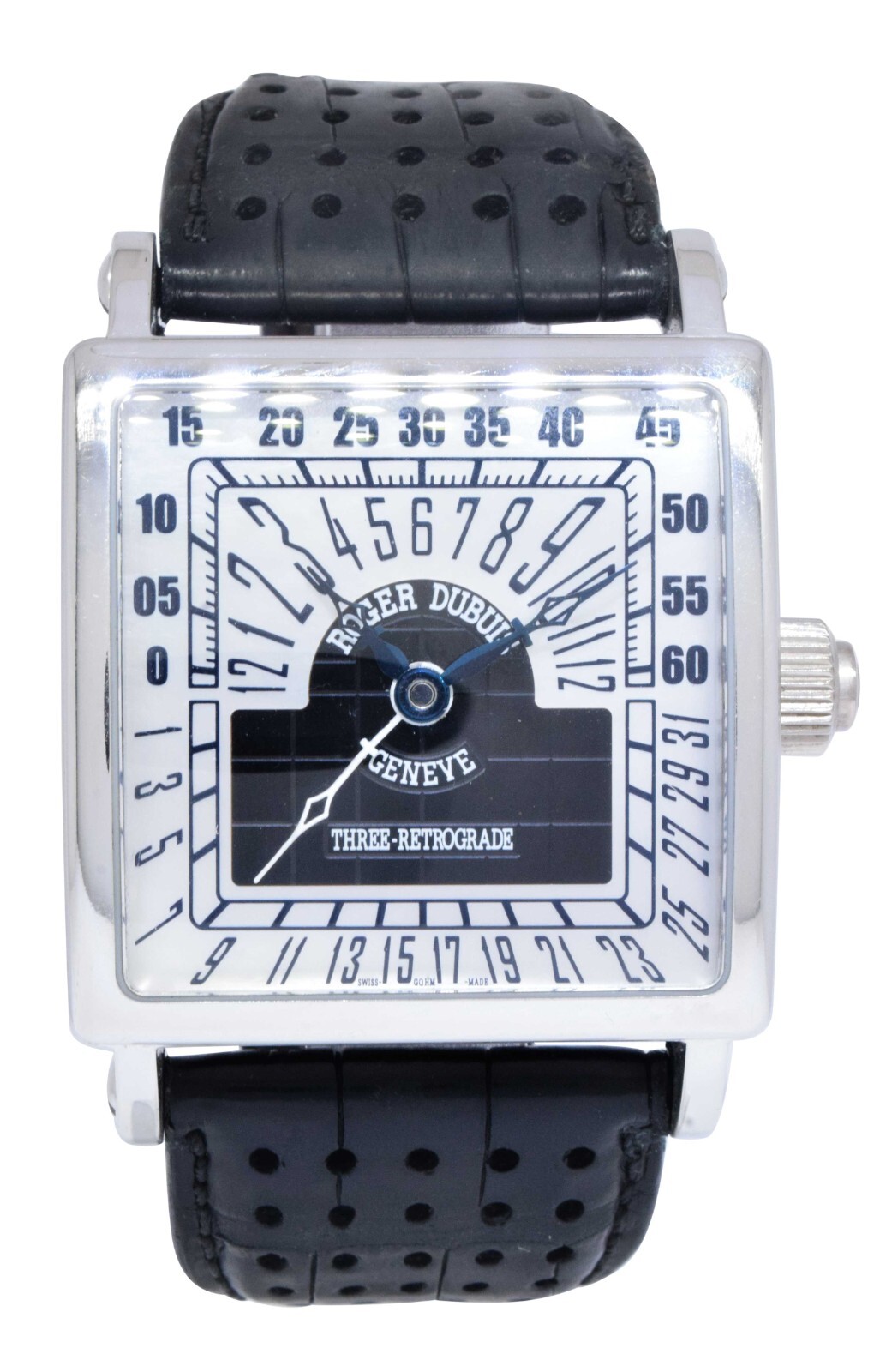 Roger Dubuis Golden Square Triple Retrograde 18k White Gold Mens 40mm Watch G40