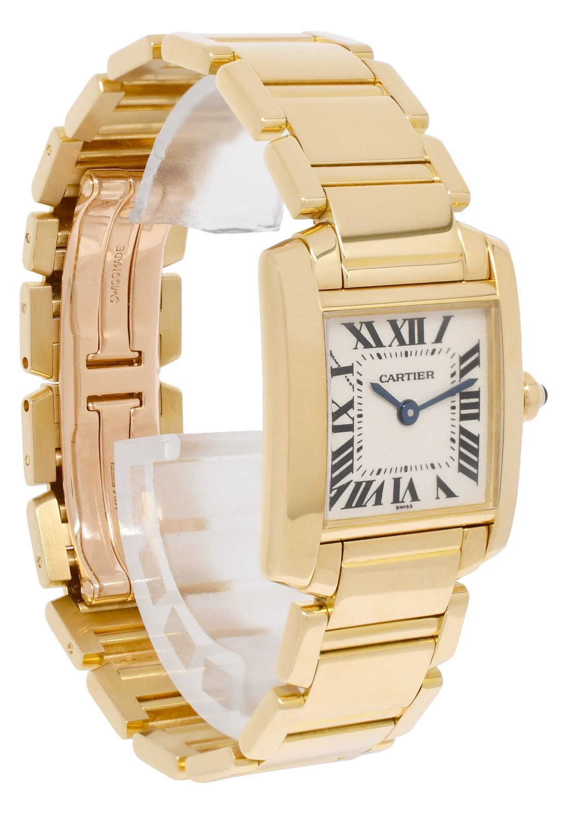 Cartier Tank Francaise Small 18k Yellow Gold Ivory Dial Ladies Quartz Watch 1820