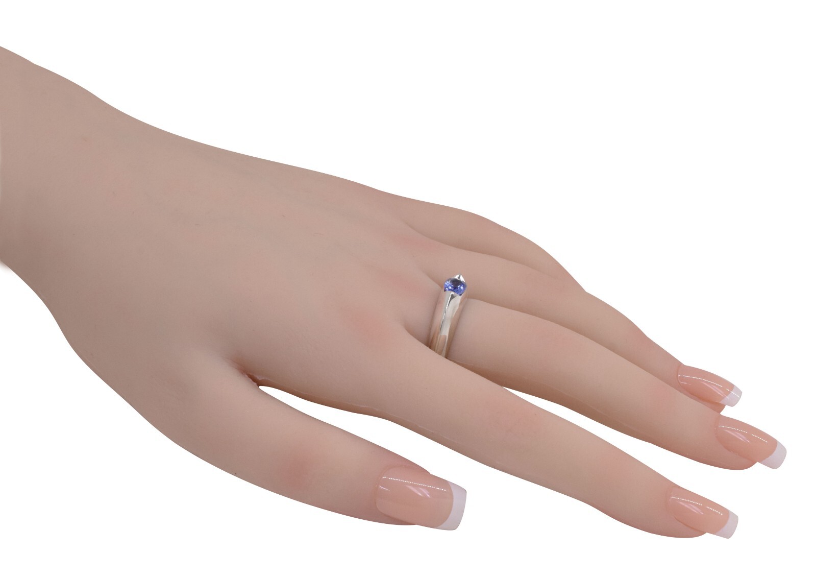 Piaget Blue Sapphire & Diamond 18k White Gold Ring Size 52