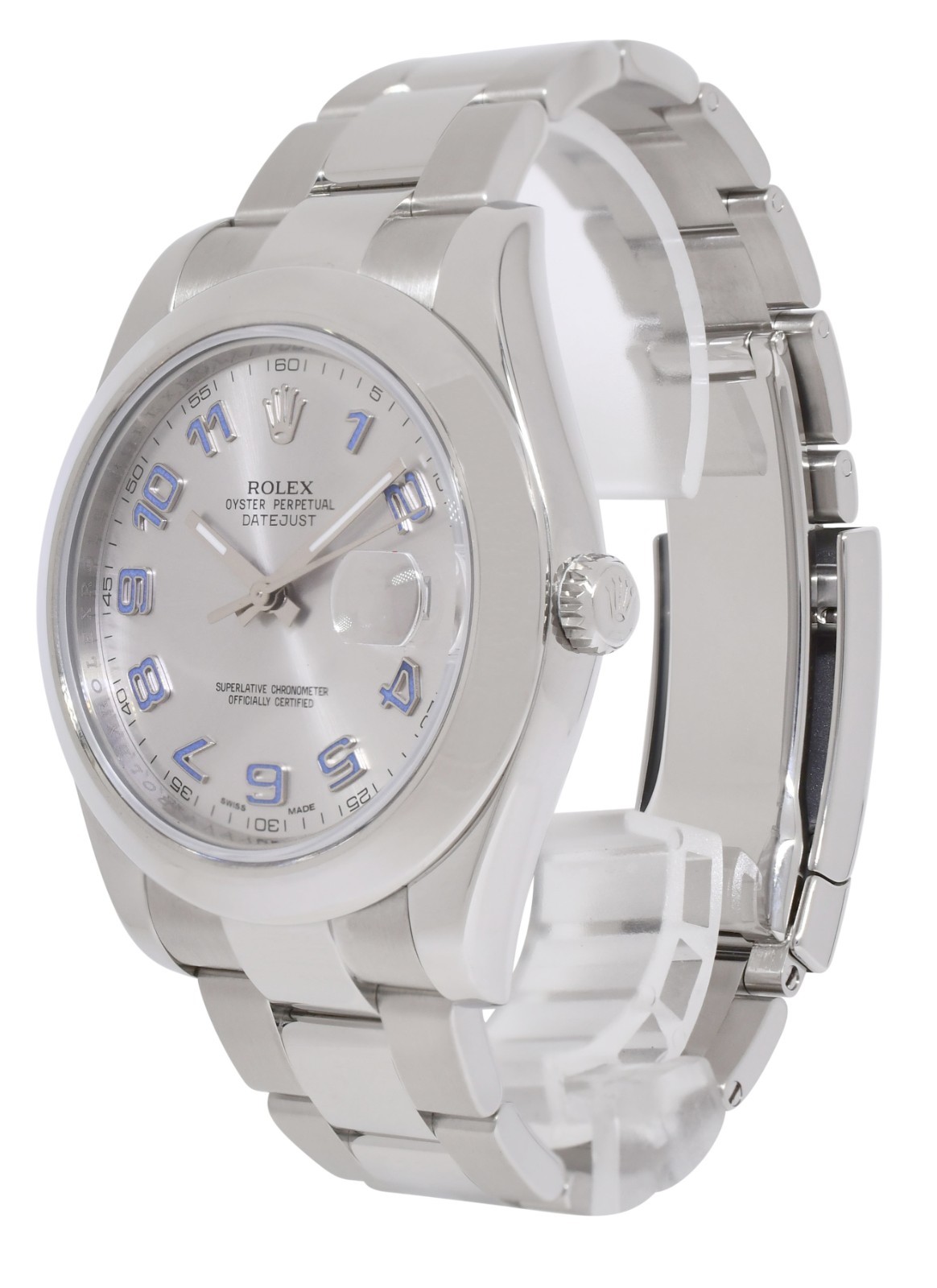 Rolex Datejust II Steel Silver Dial Purple Numerals 41mm Watch +Card '15 116300