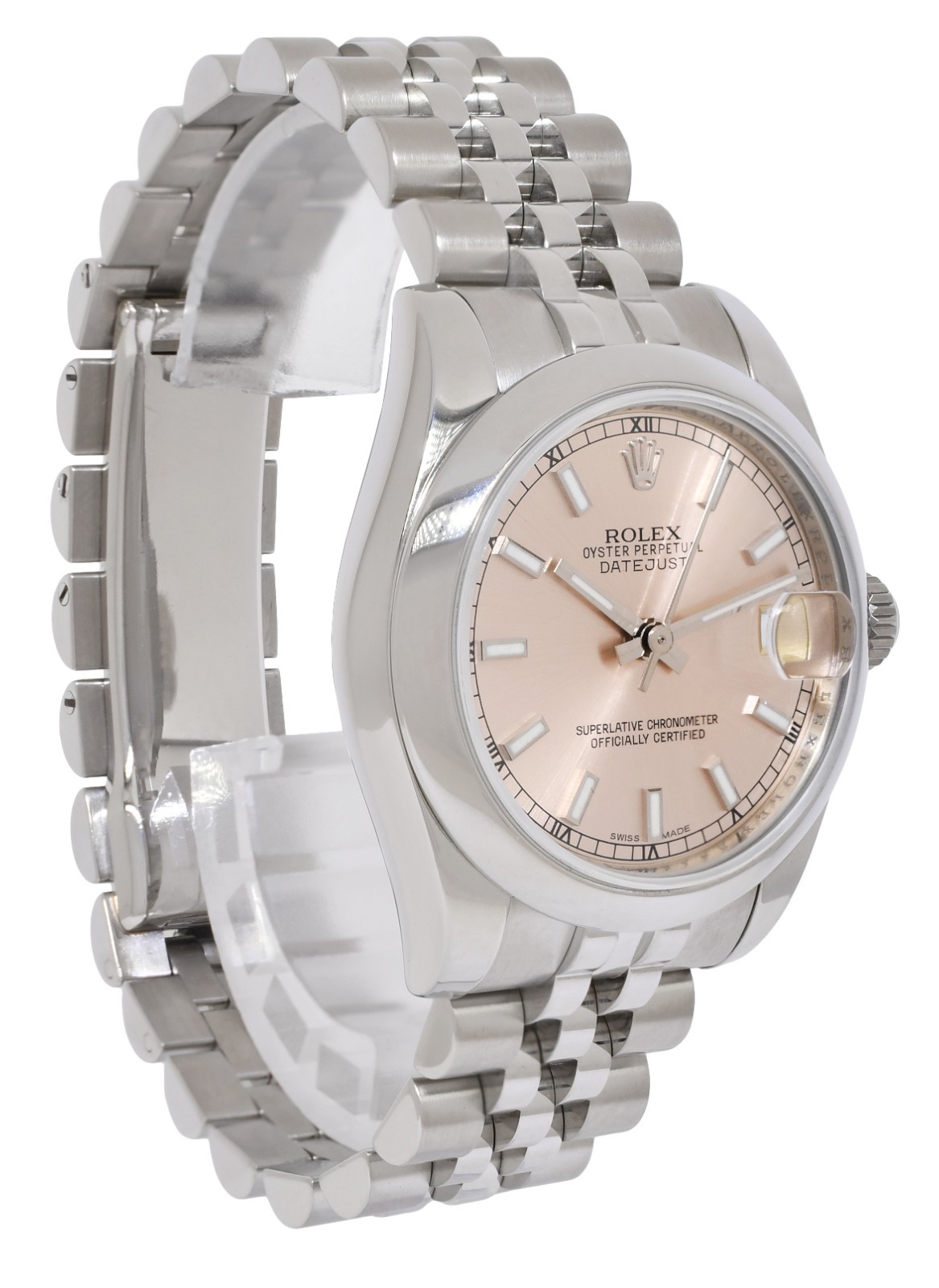 Rolex Datejust Steel Pink Dial Jubilee Bracelet 31mm Watch +Card '14 178240