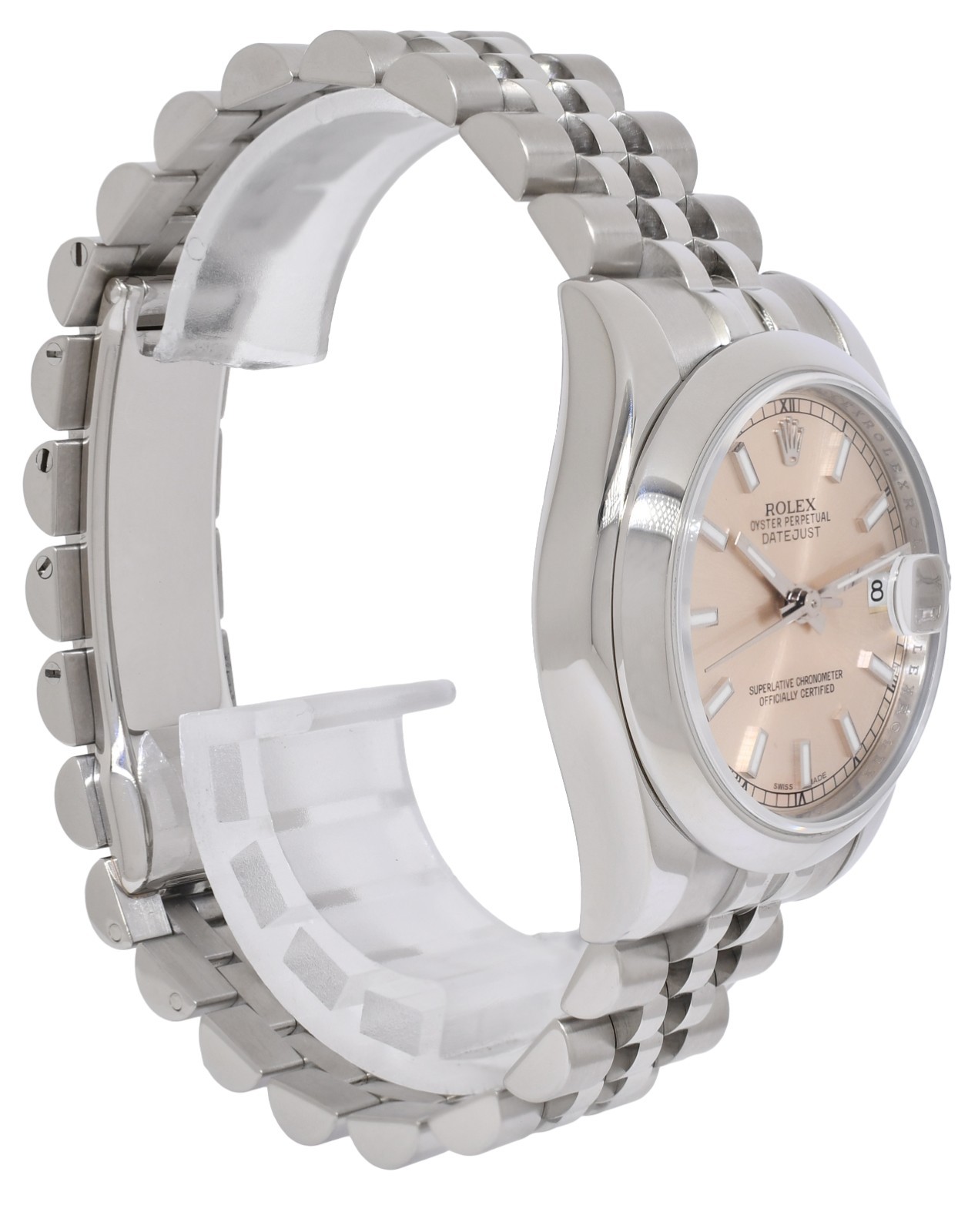 Rolex Datejust Steel Pink Dial Jubilee Bracelet 31mm Watch +Card '14 178240