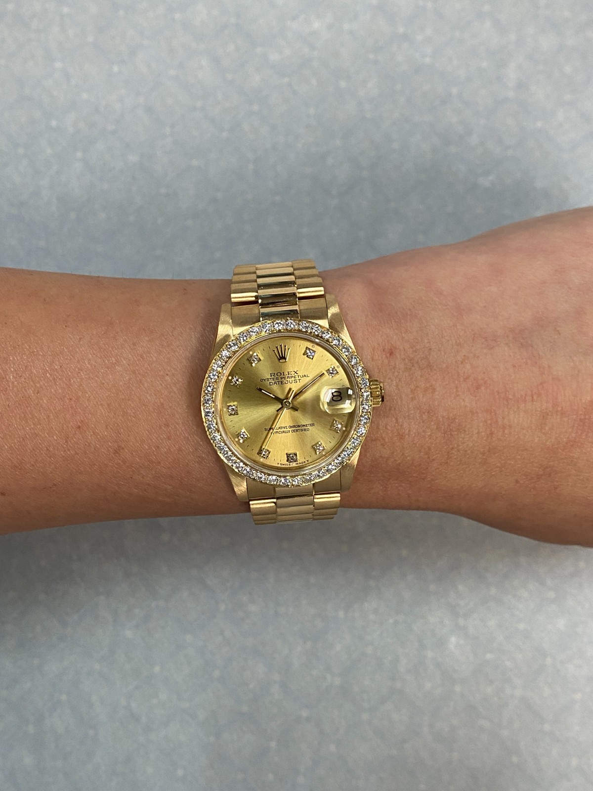 Rolex Datejust President Yellow Gold Diamond Dial/Bezel 31mm Watch Paper L 68278