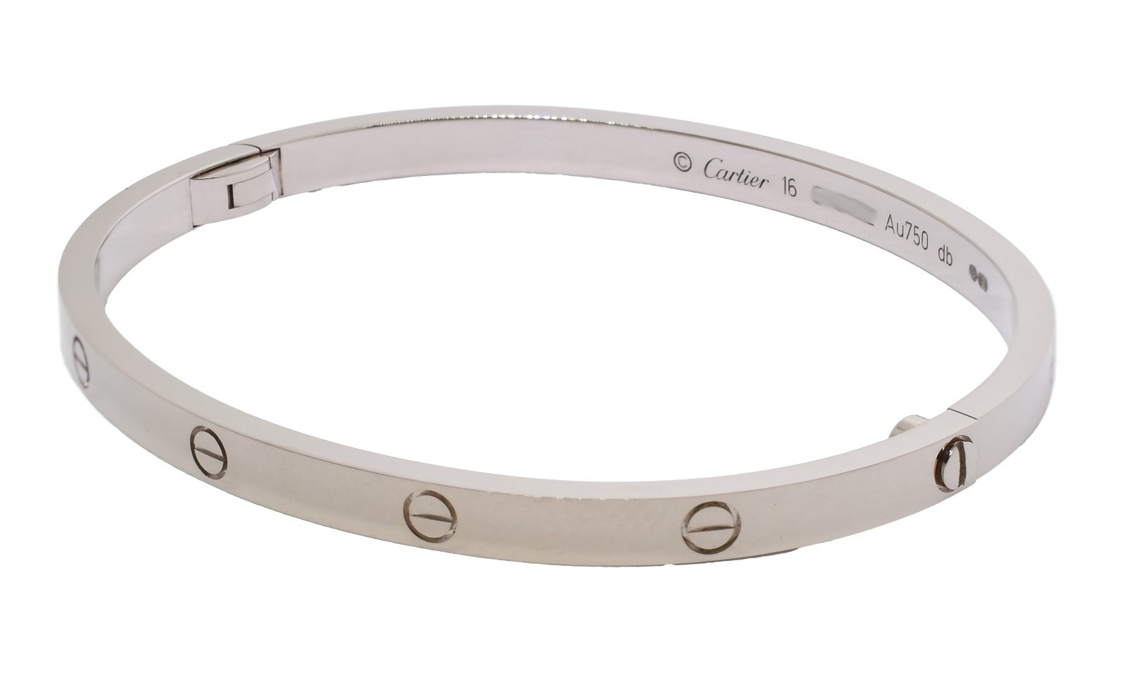 Cartier Love Bracelet Small 18k White Gold Size 16cm Box/Papers '19 B6079216