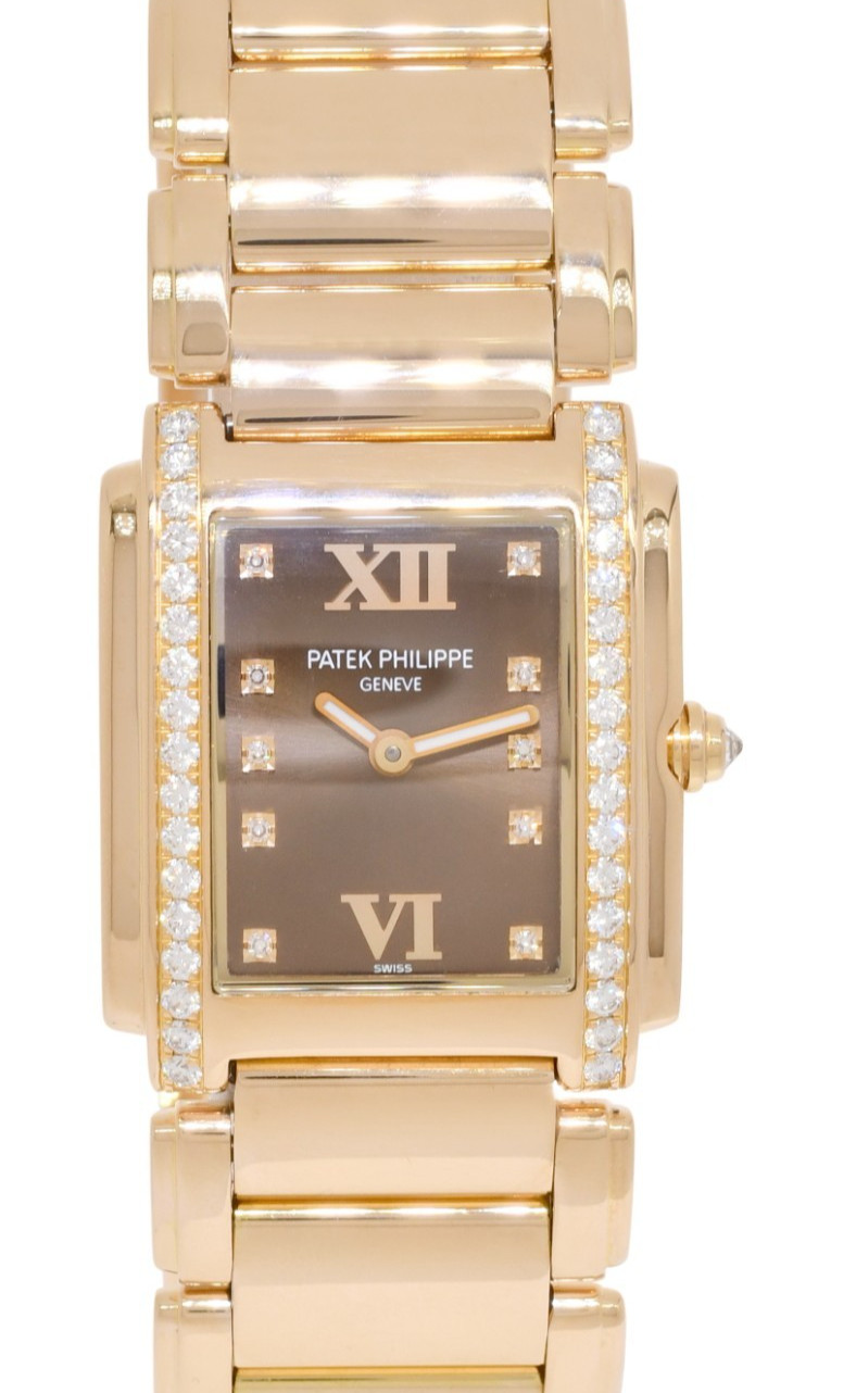 Patek Philippe Twenty~4 18k Rose Gold & Diamond Chocolate Ladies Watch 4910/11R Patek Philippe Twenty~4 18k Rose Gold & Diamond Chocolate Ladies Watch 4910/11R