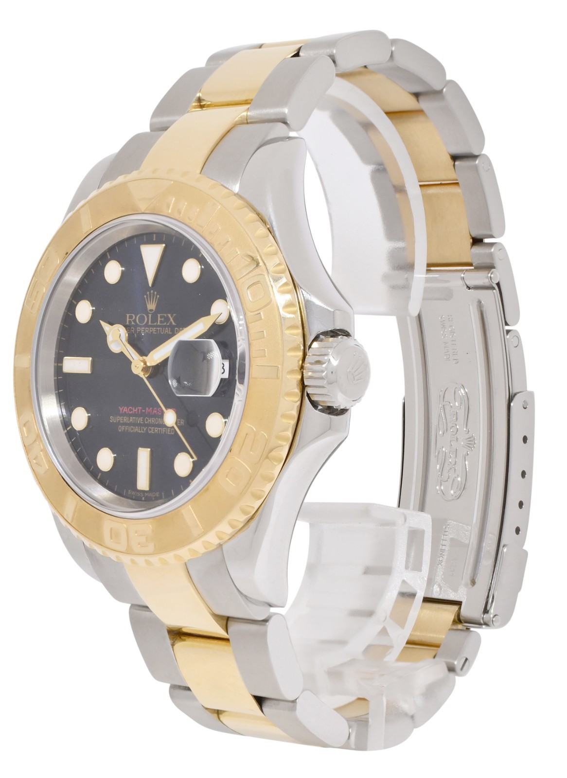 Rolex Yacht-Master 18k Yellow Gold/Steel Blue Dial 40mm Watch F 16623