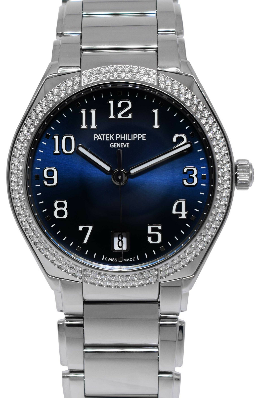 Patek Philippe Twenty~4 Steel Blue Dial Diamond Ladies Watch B/P '21 7300/1200A