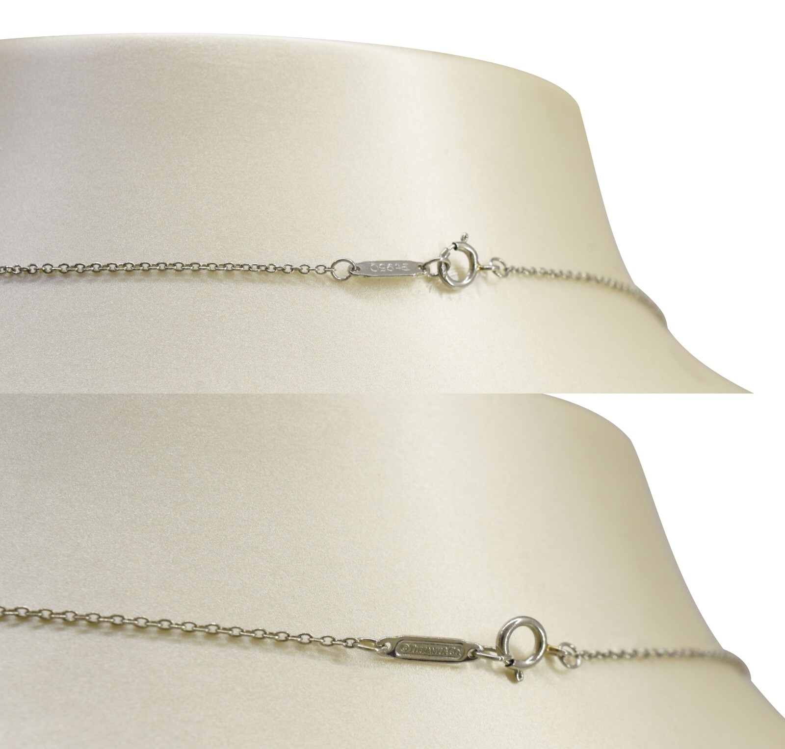 Tiffany & Co. Platinum Diamond Mini Cross Pendant on 16" Chain