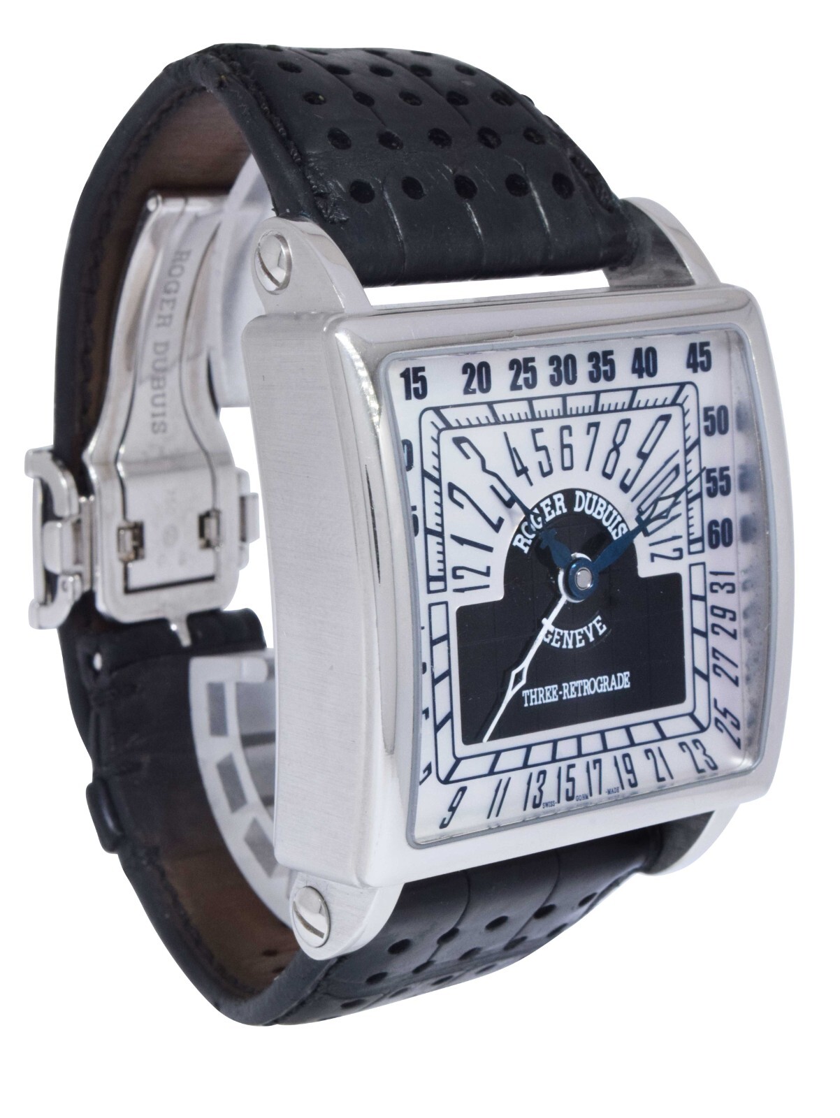 Roger Dubuis Golden Square Triple Retrograde 18k White Gold Mens 40mm Watch G40