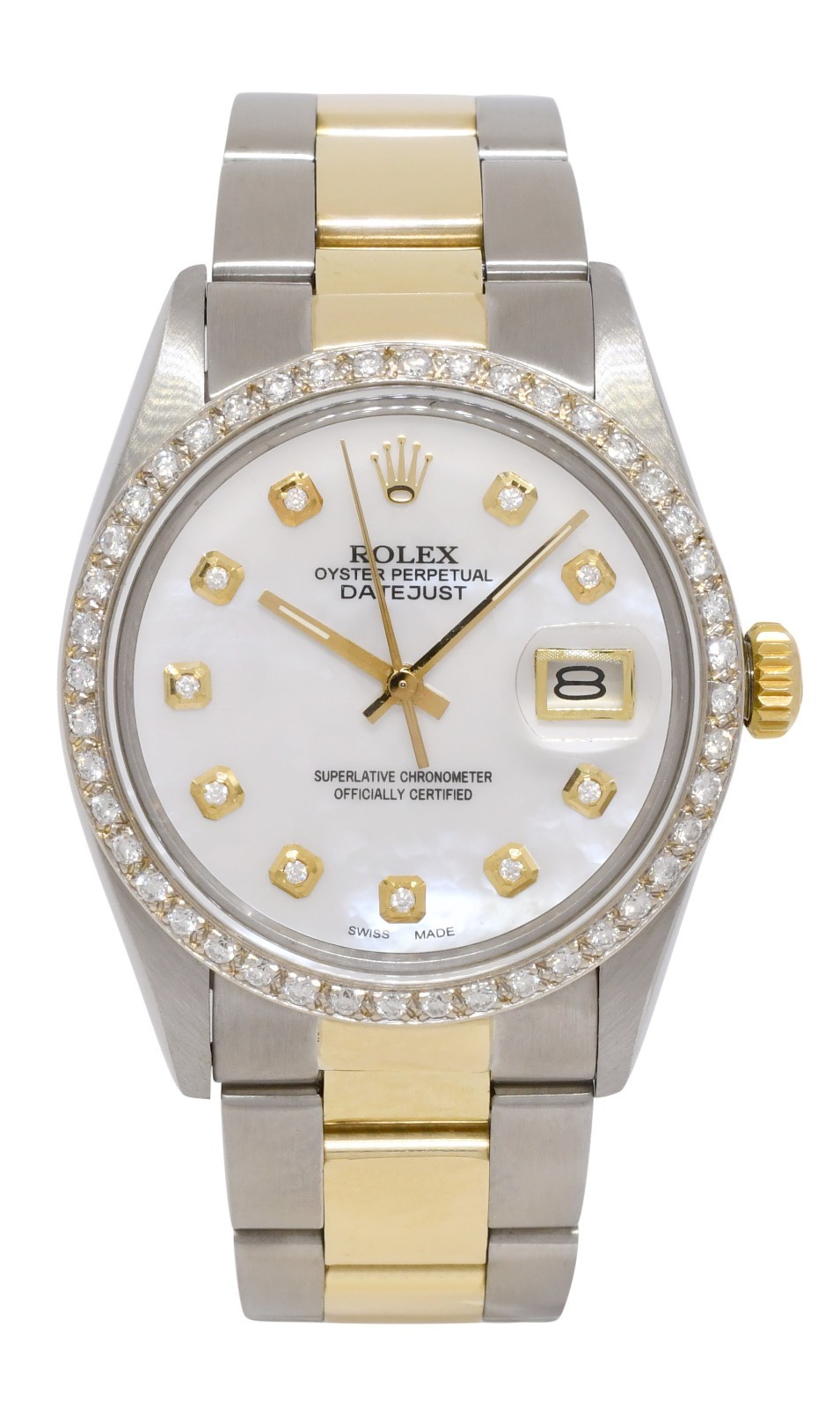 Rolex Datejust 14k Yellow Gold/Steel MOP Diamond 36mm Vintage Watch '81 16013 Rolex Datejust 14k Yellow Gold/Steel MOP Diamond 36mm Vintage Watch '81 16013