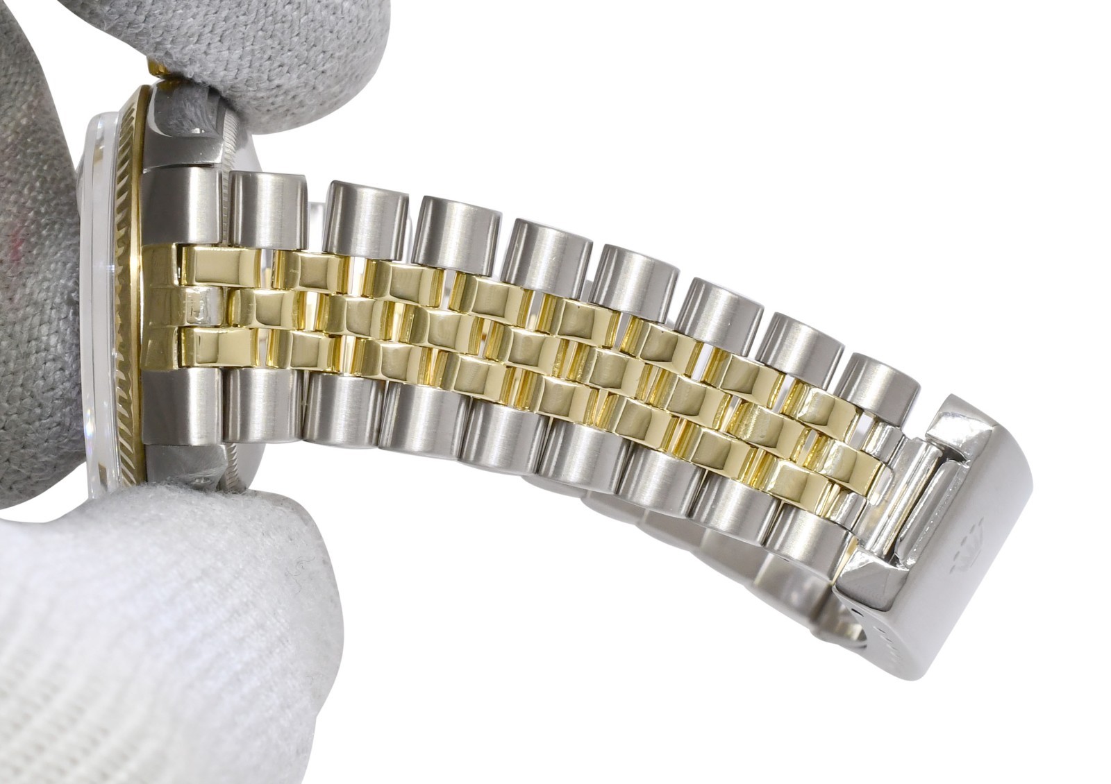 Rolex Date 14k Yellow Gold/Steel Champagne Dial Mens 34mm Watch 15003