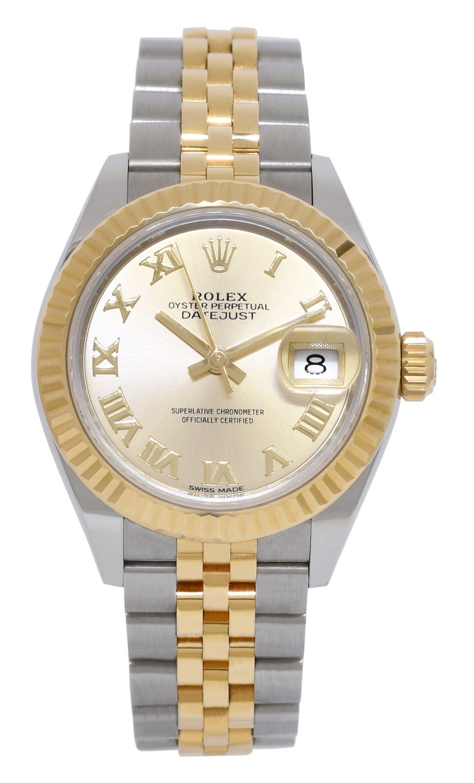 Rolex Datejust 28 18k Yellow Gold/Steel Champagne Ladies Watch +Card '19 279173