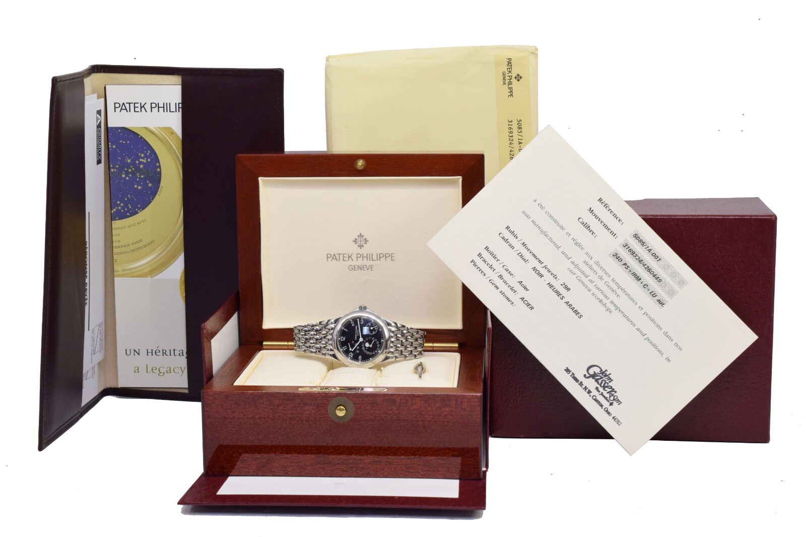 Patek Philippe Neptune Moonphase Power Reserve Steel Mens 37mm Watch B/P 5085/1A