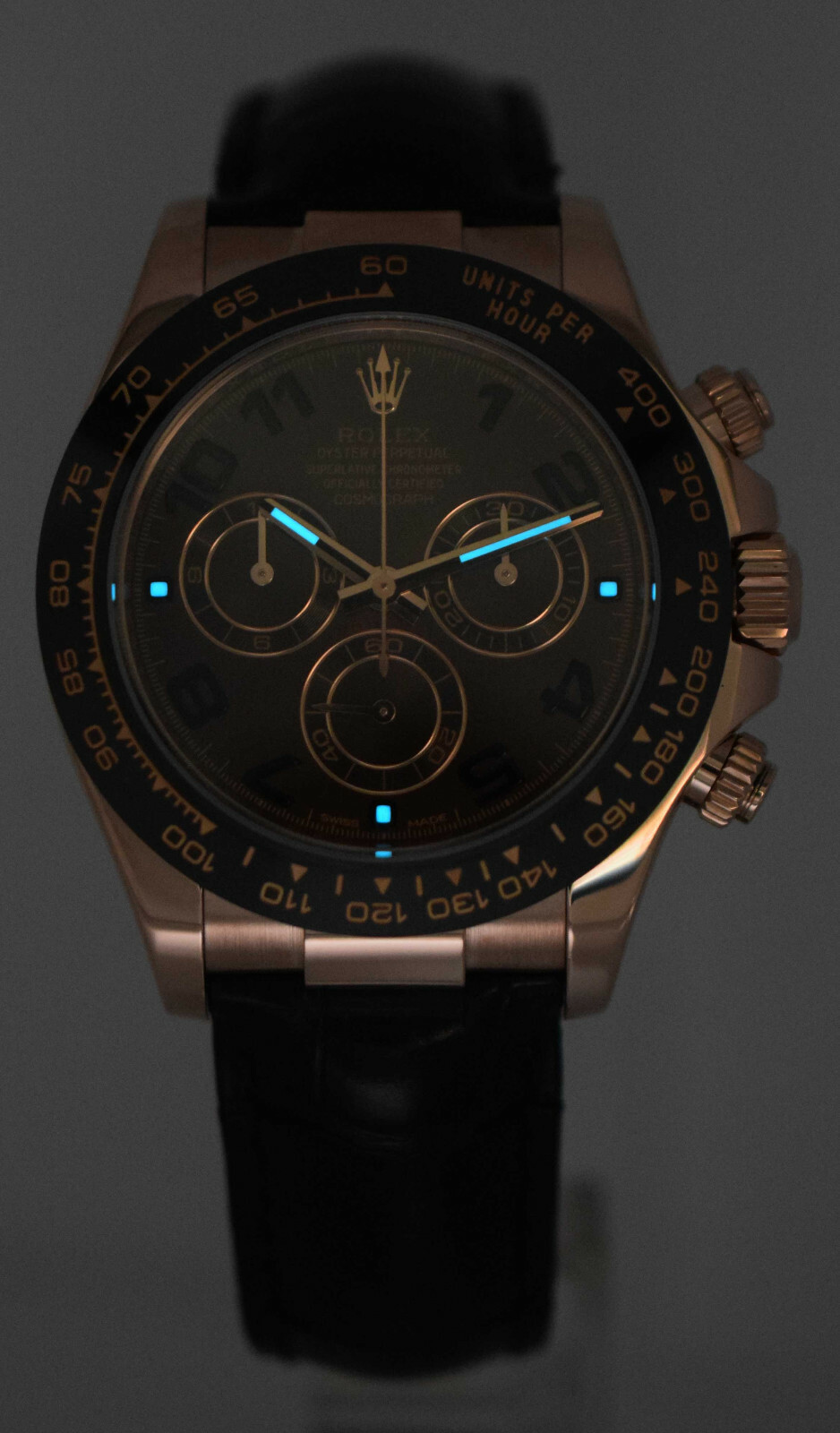 Rolex Daytona 18k Rose Gold / Ceramic Chocolate Dial 40mm Watch B/P '12 116515