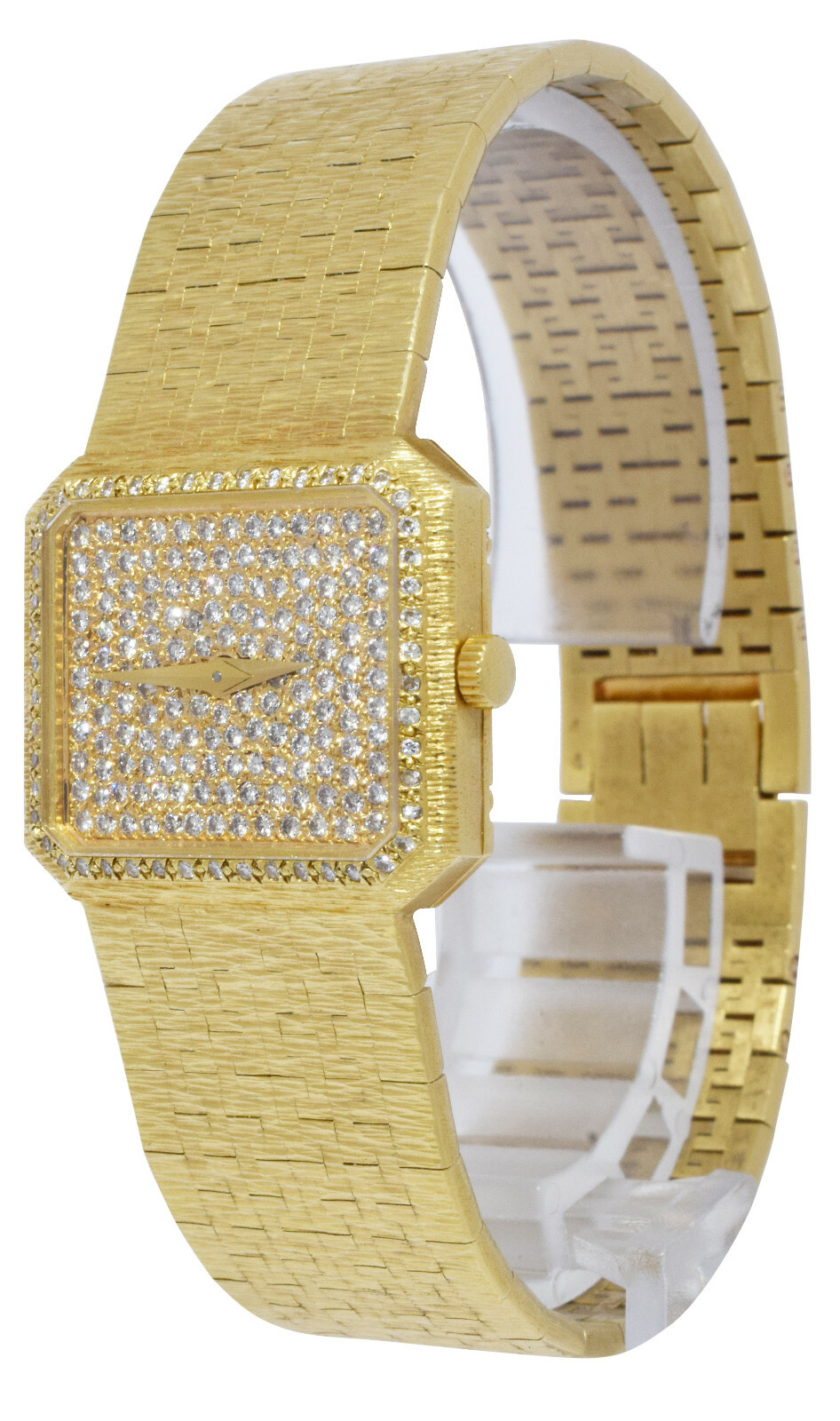 Piaget Rectangle 18k Yellow Gold Diamond Ladies Dress Quartz Watch +Box 8128 A 6