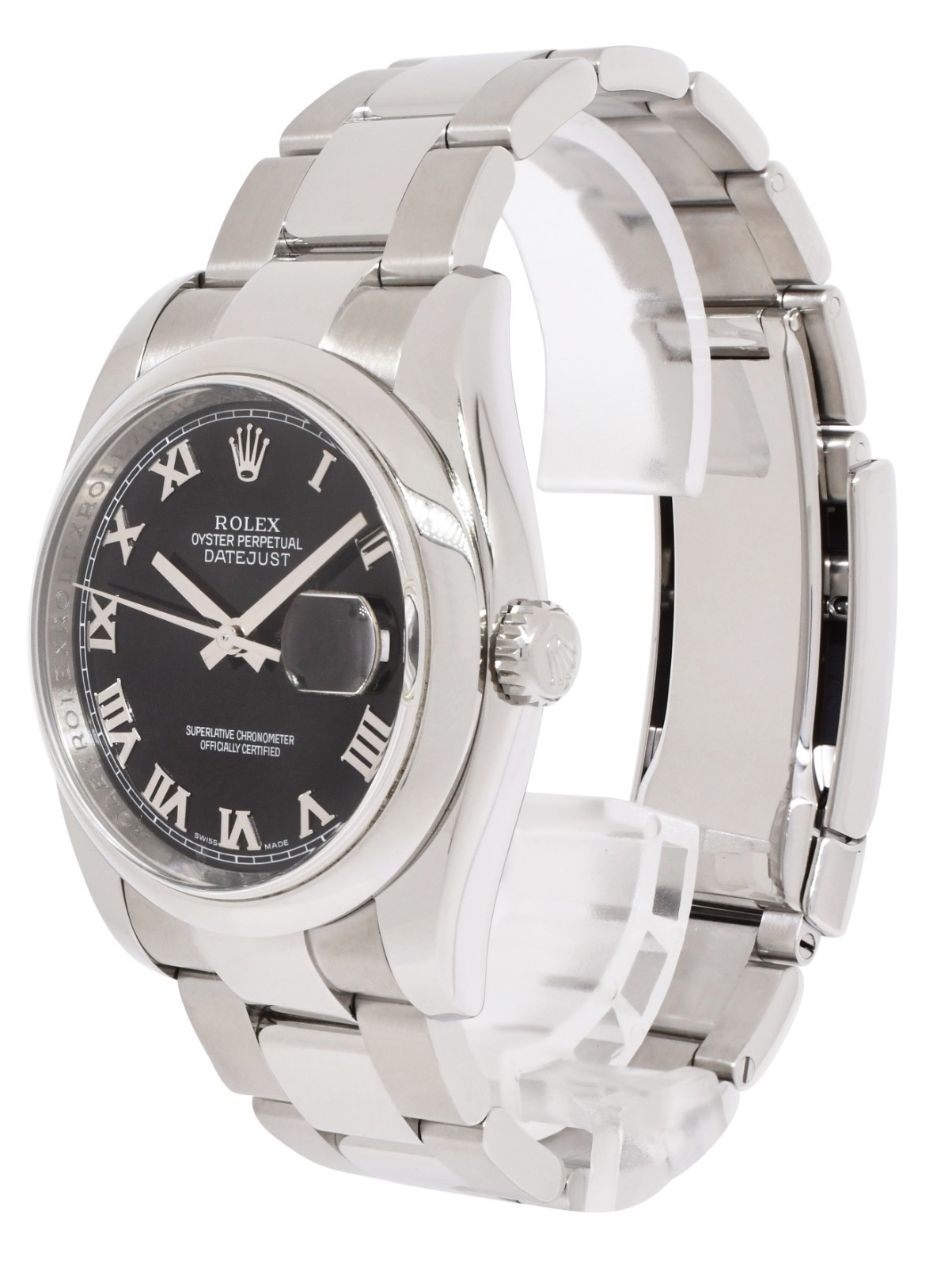 Rolex Datejust Steel Black Dial Oyster Bracelet 36mm Watch +Card M 116200