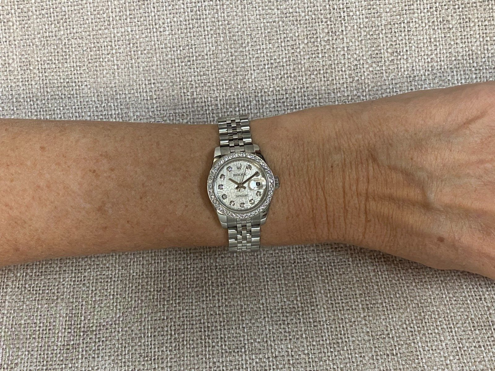 Rolex Datejust Steel & 18k Gold Jubilee Diamond Dial/Bezel Ladies Watch Z 179174