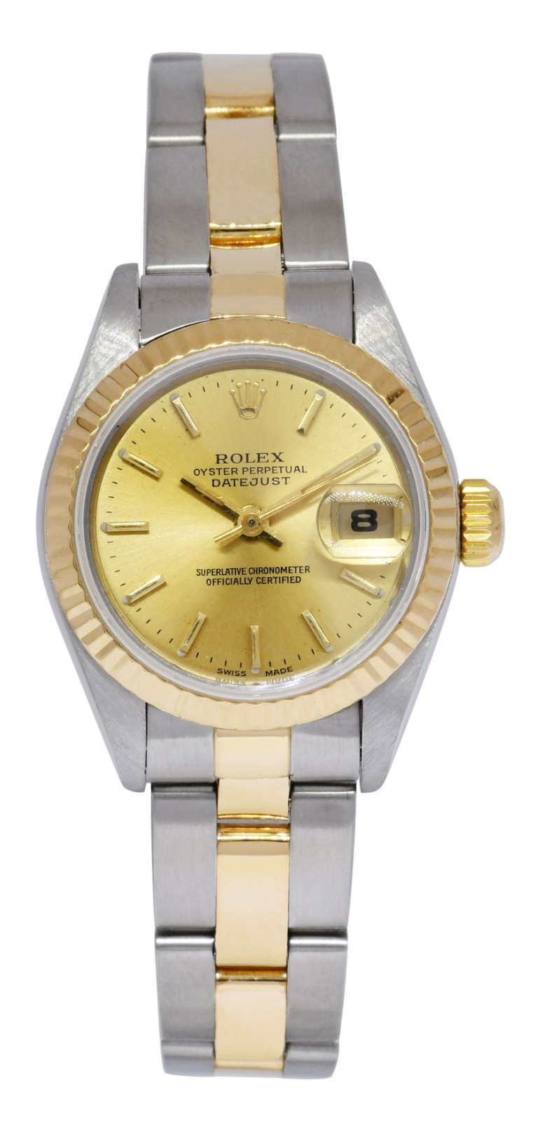 Rolex Datejust 18k Yellow Gold/Steel Champagne Dial 26mm Oyster Watch S 69173
