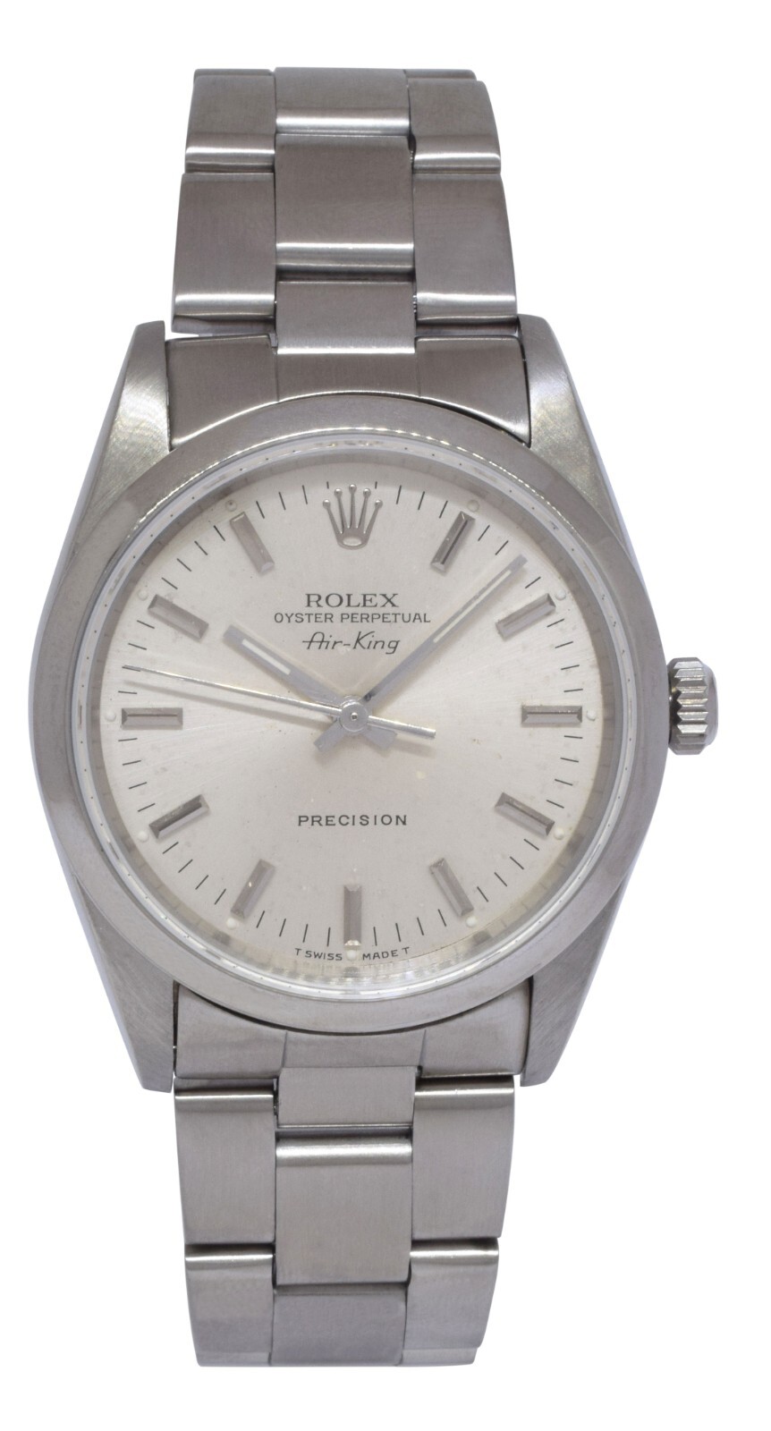 Rolex Air-King Precision Steel Silver Dial 34mm Automatic Watch E 14000