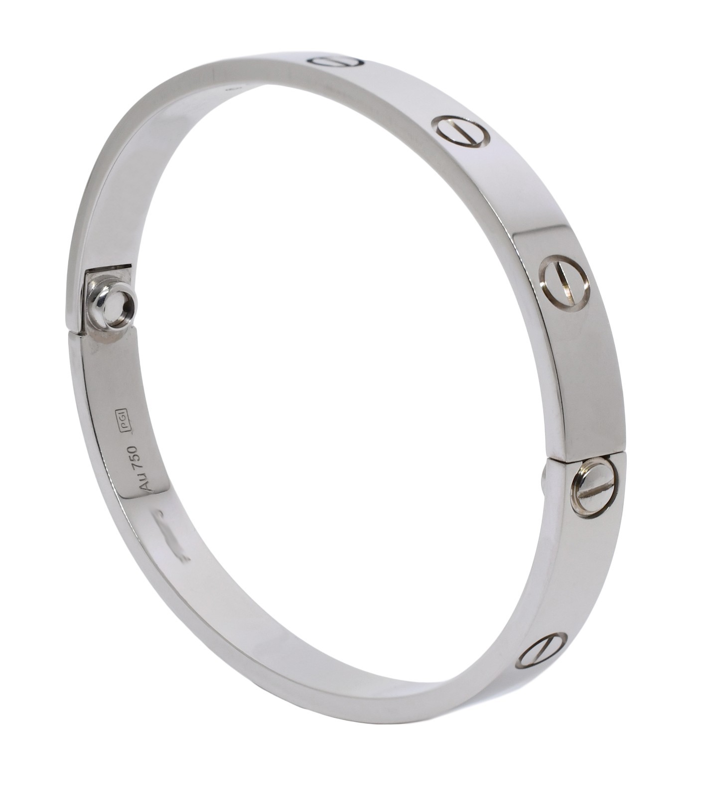 Cartier Love Bracelet Classic 18k White Gold Size 17 +Pouch B6067617 Cartier Love Bracelet Classic 18k White Gold Size 17 +Pouch B6067617