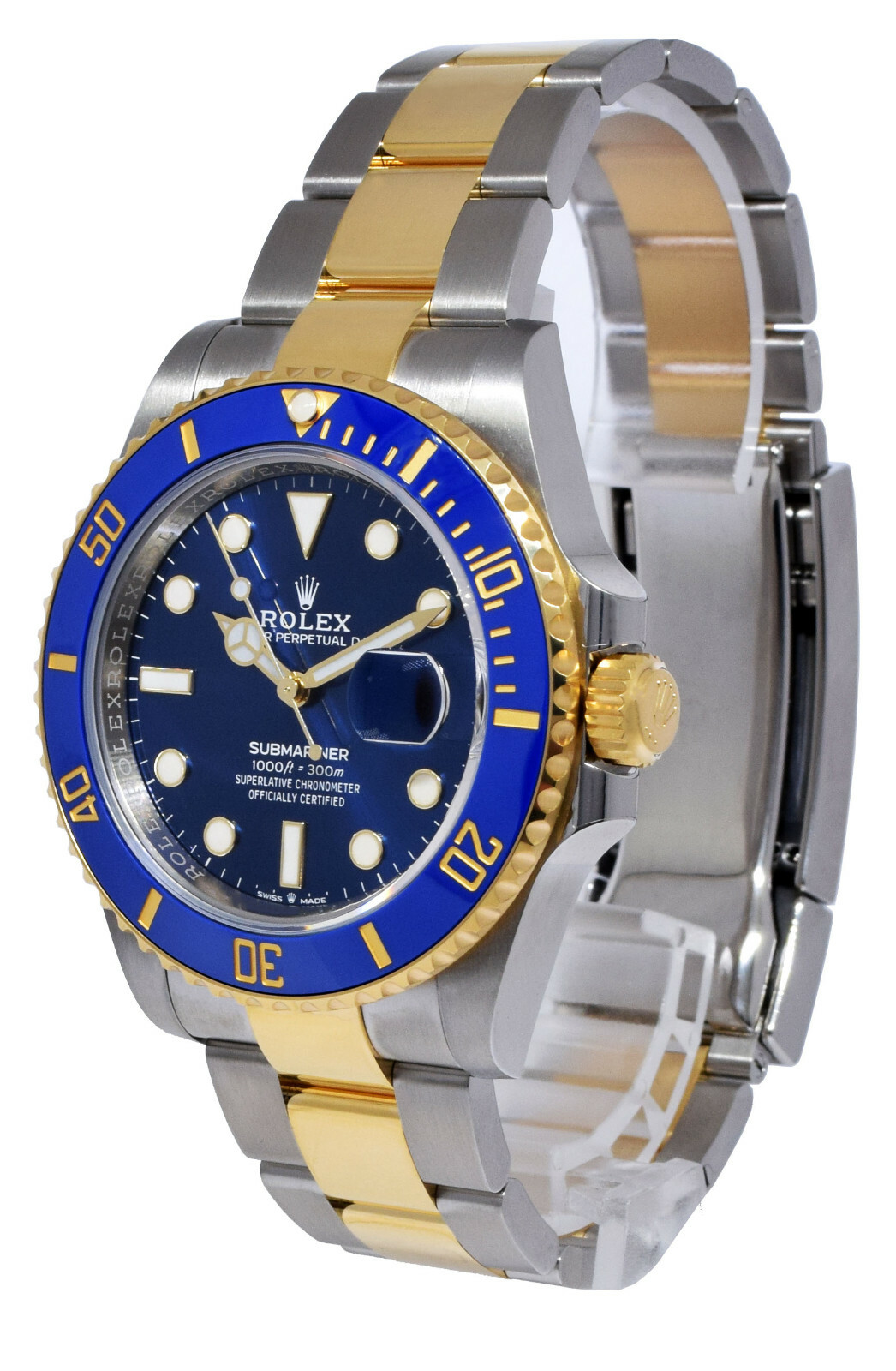 Rolex Submariner Date Yellow Gold/Steel Ceramic Blue 41mm Watch +Card '20 126613