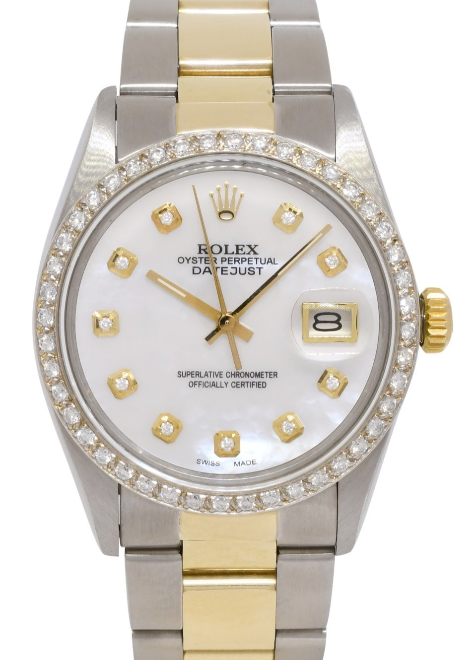 Rolex Datejust 14k Yellow Gold/Steel MOP Diamond 36mm Vintage Watch '81 16013 Rolex Datejust 14k Yellow Gold/Steel MOP Diamond 36mm Vintage Watch '81 16013
