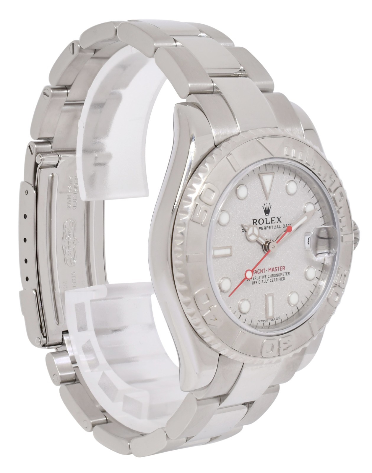Rolex Yacht-Master Steel & Platinum Ladies 35mm Watch +Card M 168622