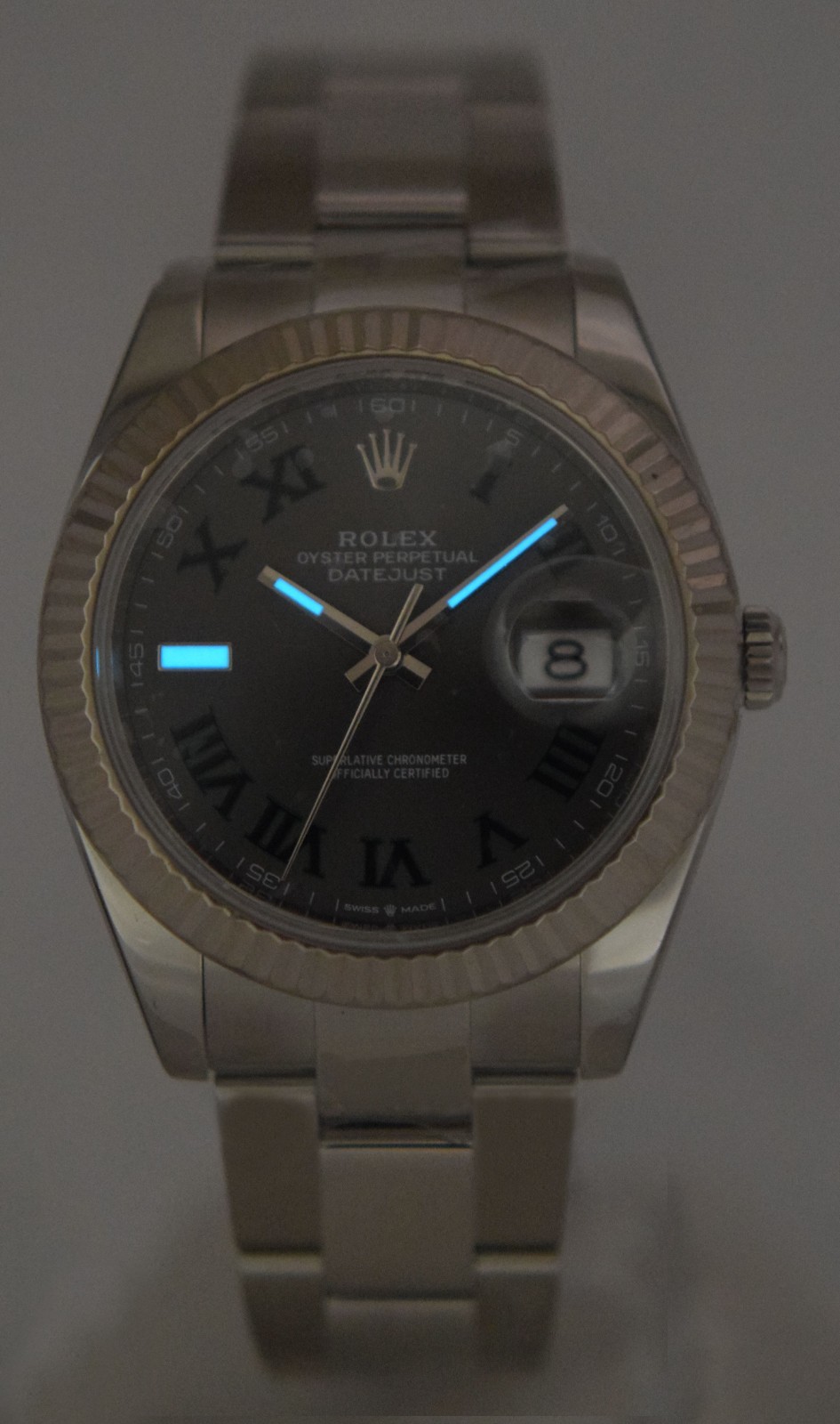 Rolex Datejust 41 Steel & 18k WG Wimbledon Dial Oyster Watch +Card '23 126334
