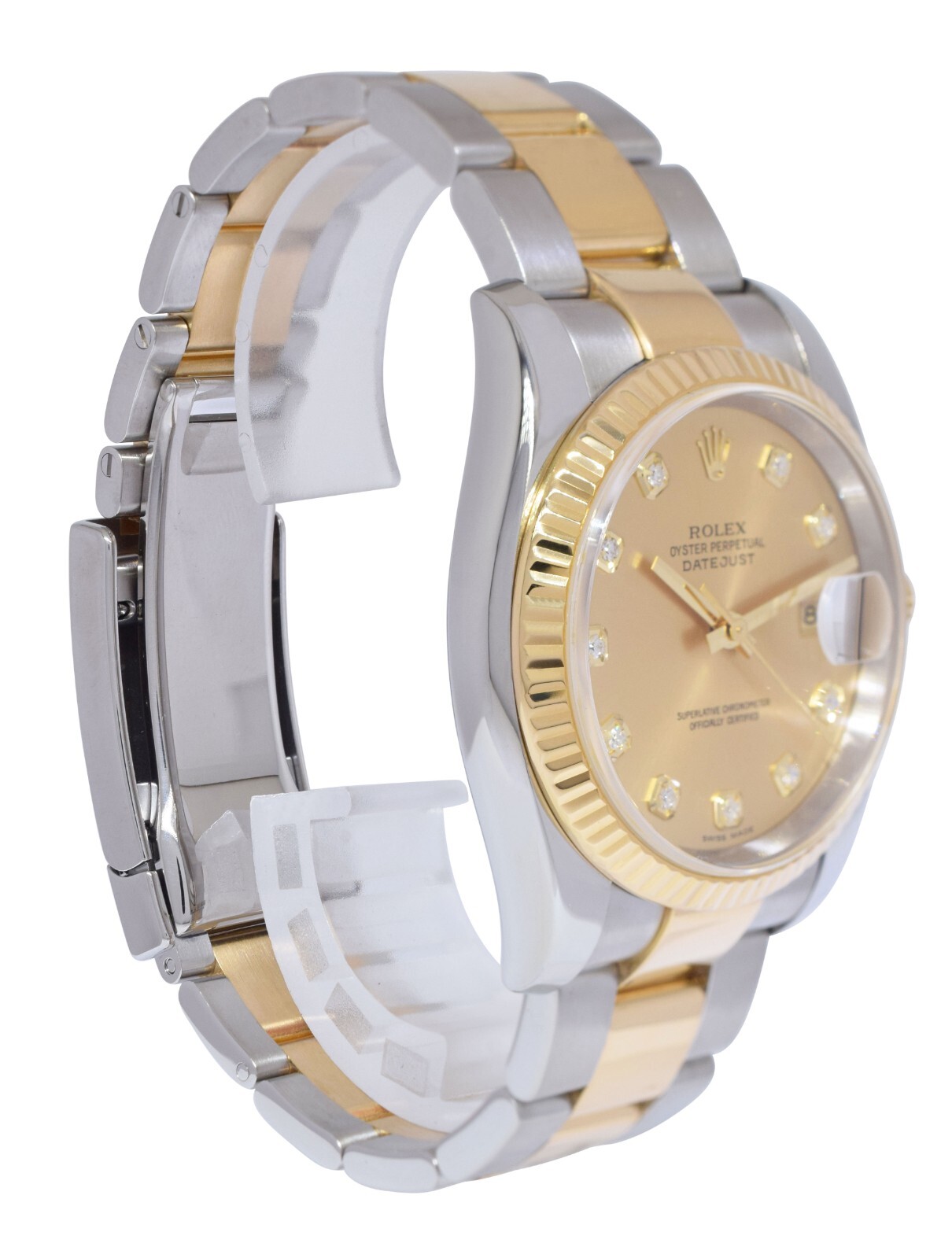 Rolex Datejust 18k Yellow Gold/Steel Champagne Diamond Dial 36mm Watch D 116233 Rolex Datejust 18k Yellow Gold/Steel Champagne Diamond Dial 36mm Watch D 116233