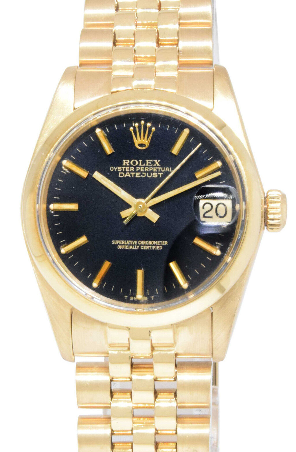 Rolex Datejust 18k Yellow Gold Black Dial Jubilee Bracelet 31mm Watch 6827 Rolex Datejust 18k Yellow Gold Black Dial Jubilee Bracelet 31mm Watch 6827