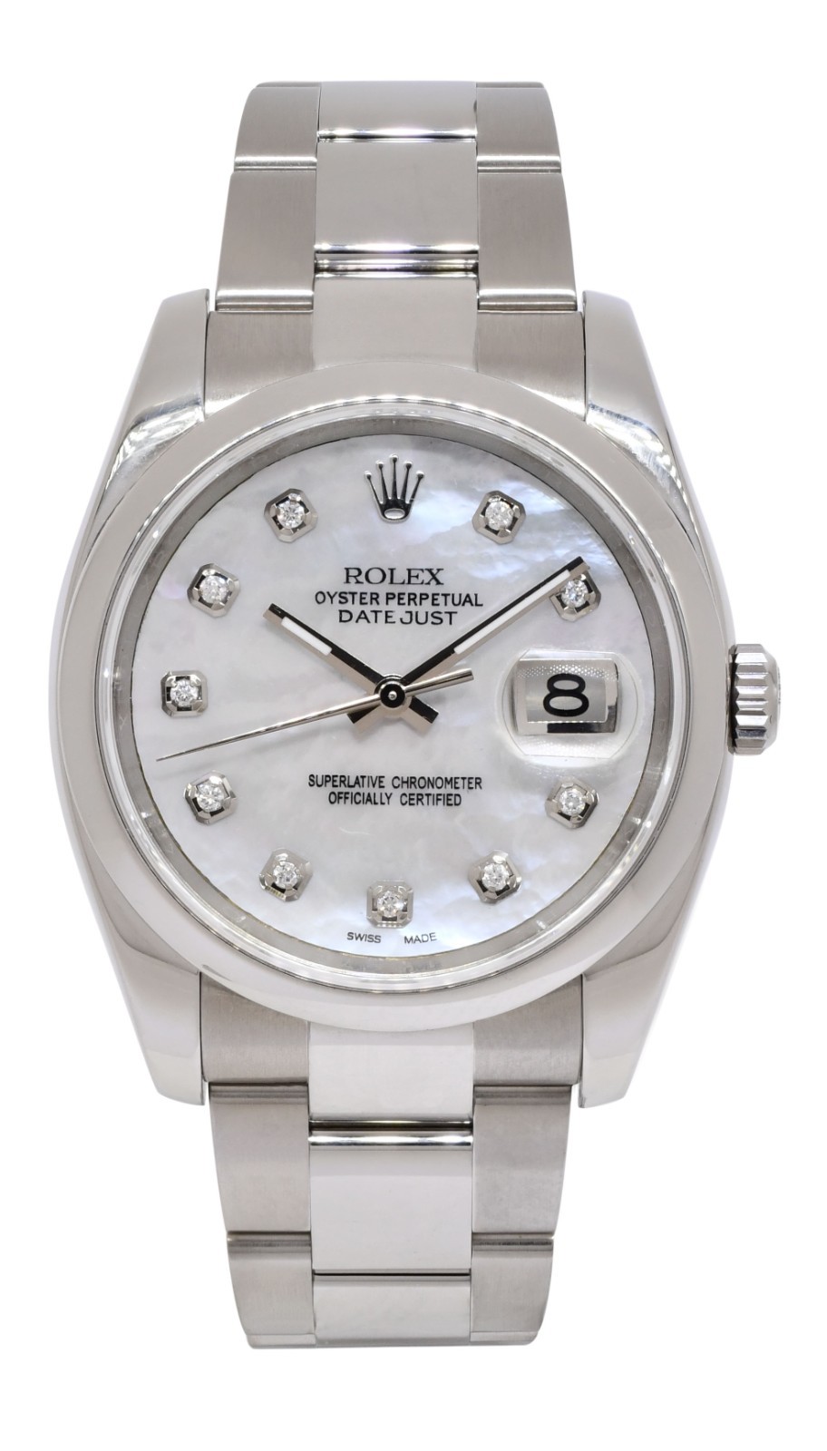 Rolex Datejust Steel MOP Diamond Dial Oyster Bracelet 36mm Watch 116200 Rolex Datejust Steel MOP Diamond Dial Oyster Bracelet 36mm Watch 116200