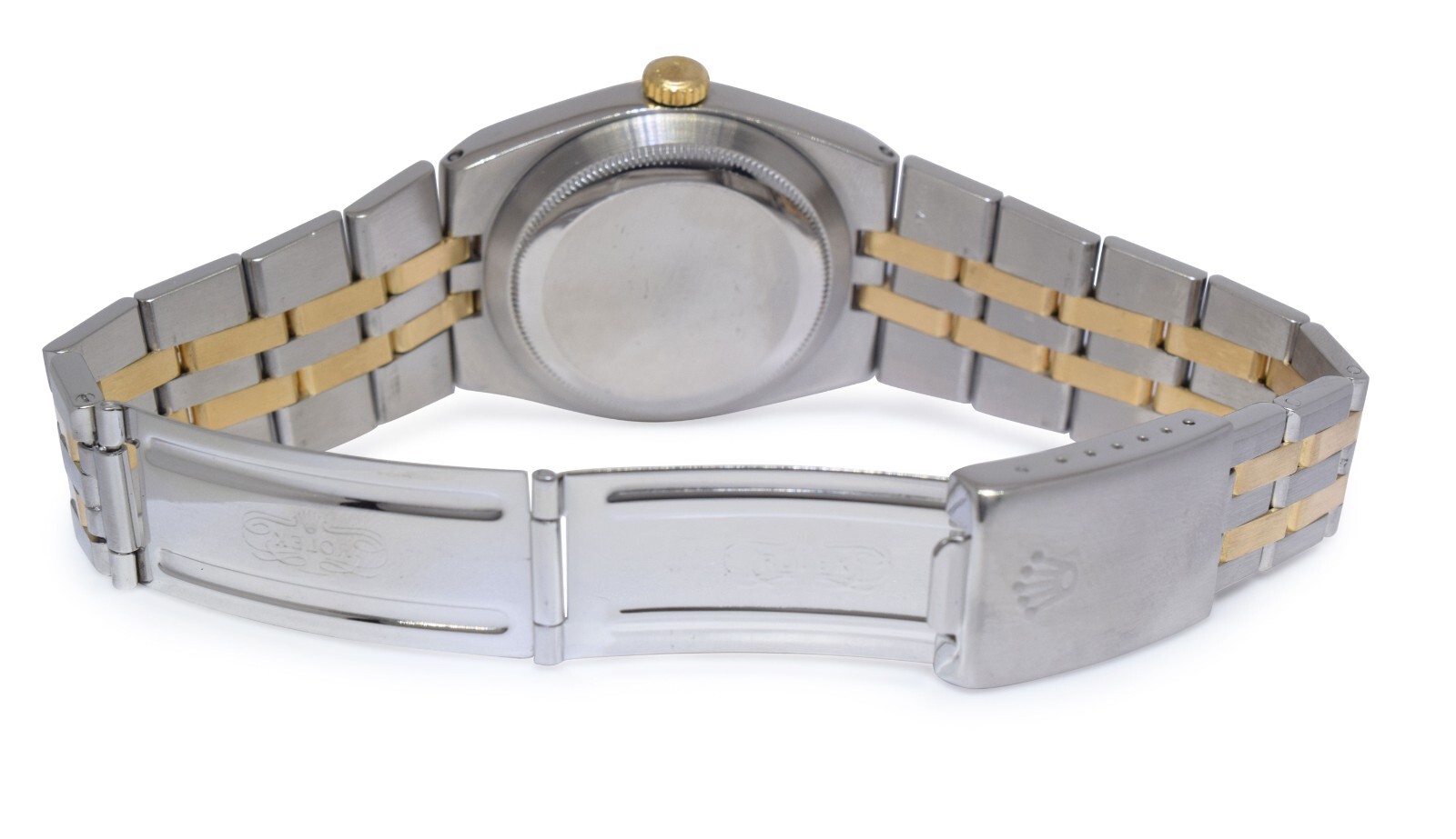 Rolex Datejust Oysterquartz 18k Yellow Gold/Steel White Dial 36mm Watch E 17013
